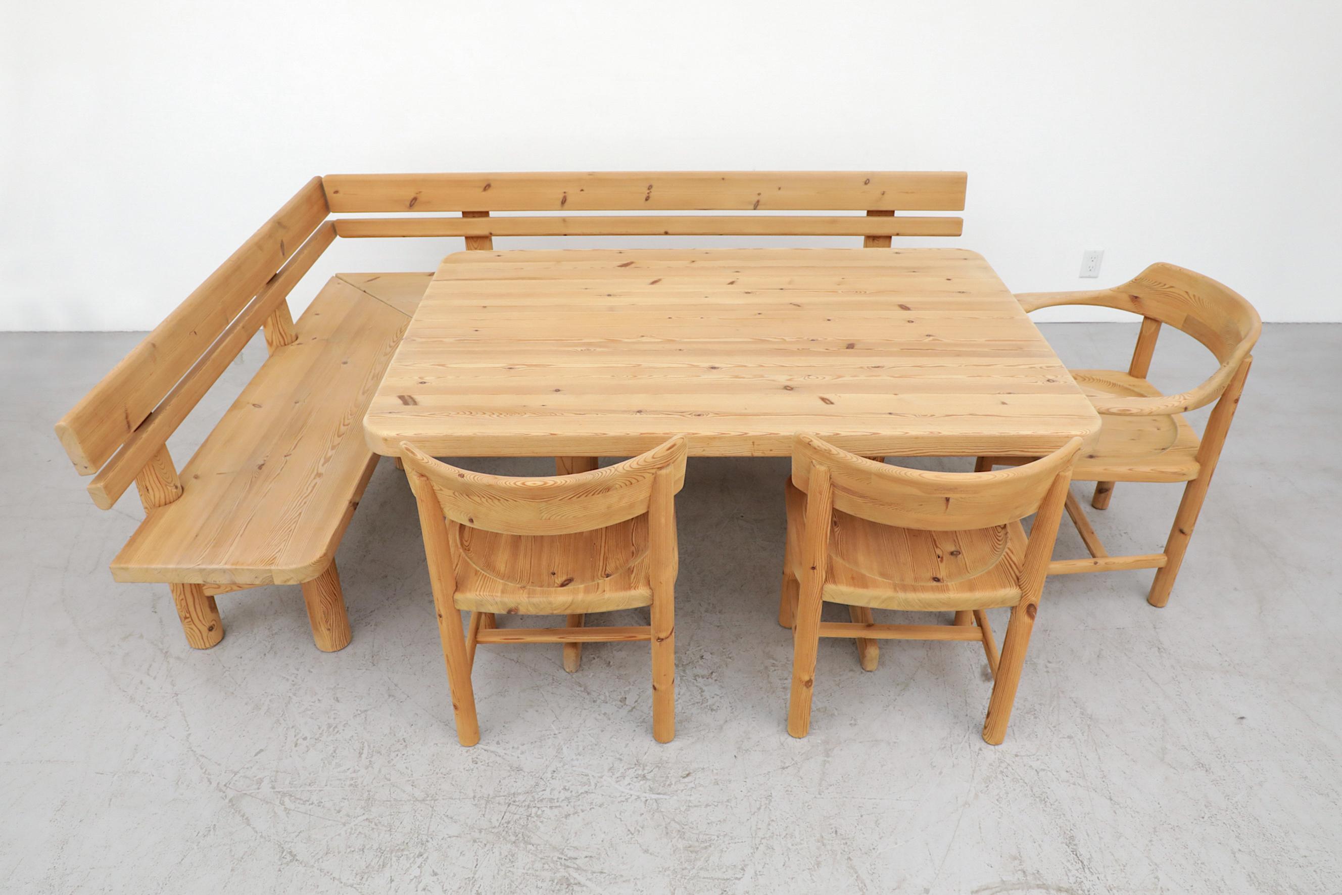 Danish Rainer Daumiller Dining Set with 2 Corner Benches and 3 Chairs