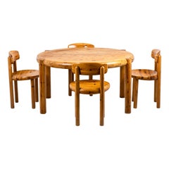 Rainer Daumiller, Dining Table and Set of Four Pine Chairs, 1960's