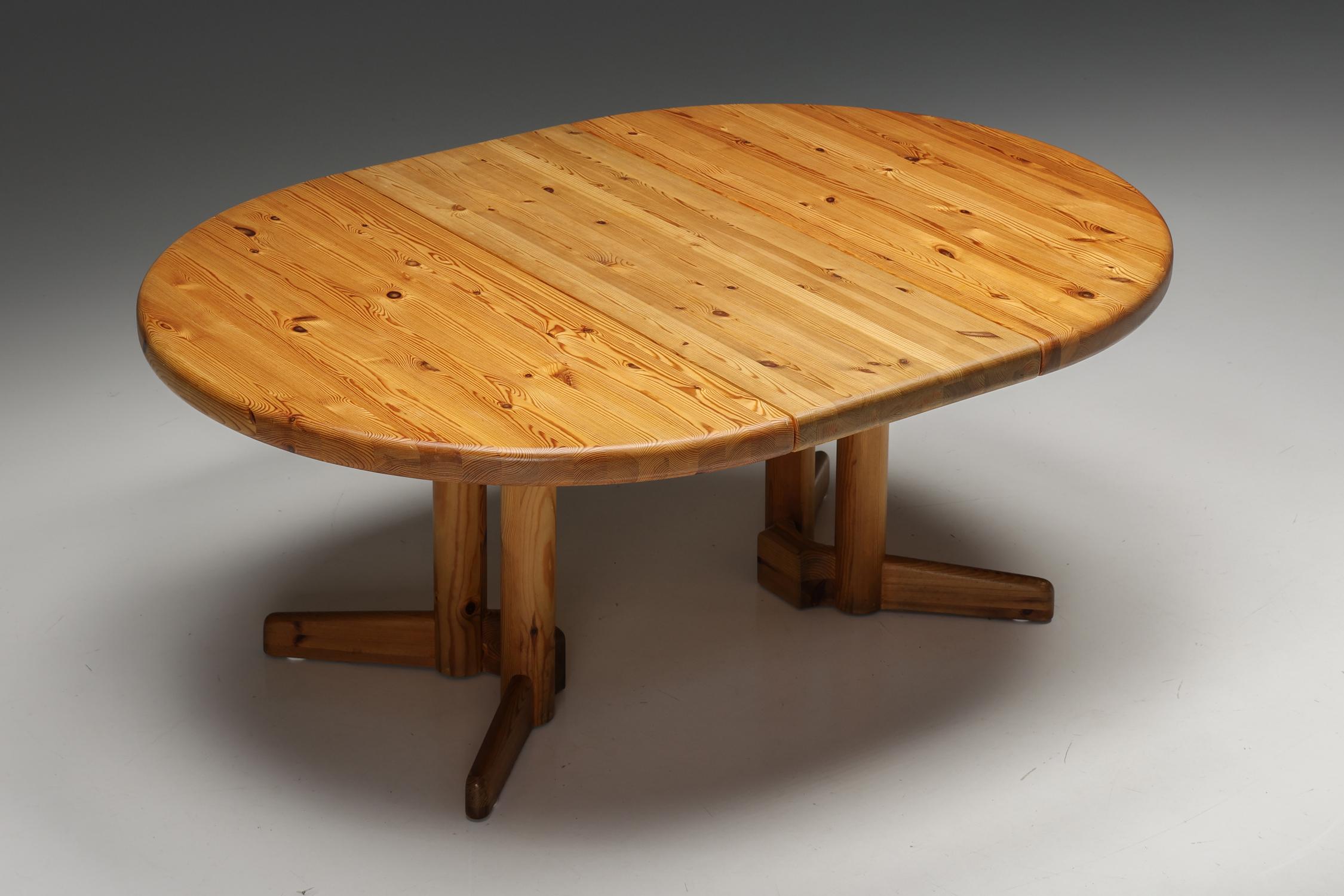 Scandinavian Modern Rainer Daumiller Extendable Dining Table in Solid Pine, Danish Design, 1970's For Sale