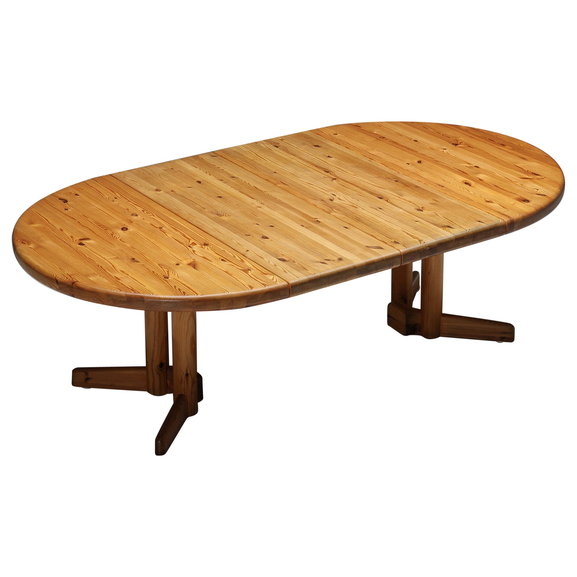 Table de salle à manger à rallonge Rainer Daumiller en pin massif, design danois, années 1970
