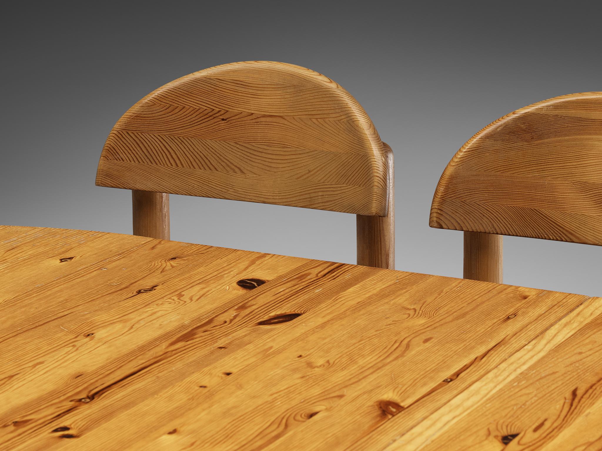 Table de salle à manger à rallonge Rainer Daumiller avec chaises de salle à manger en pin massif  en vente 1