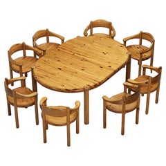 Rainer Daumiller Extendable Dining Table with Dining Chairs in Solid Pine 