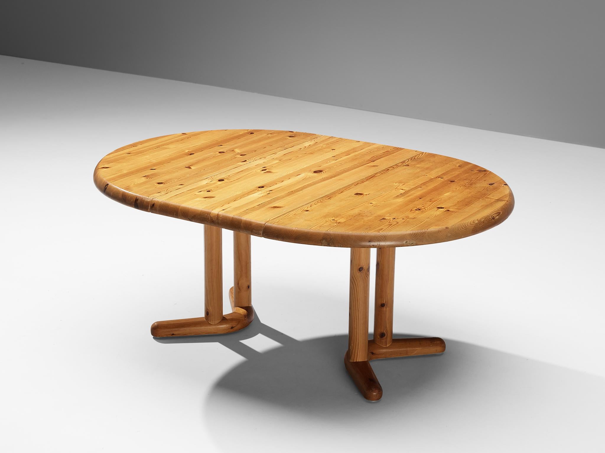 round pine extendable dining table