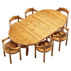 Rainer Daumiller Extendable Dining Table with Six Dining Chairs in Pine