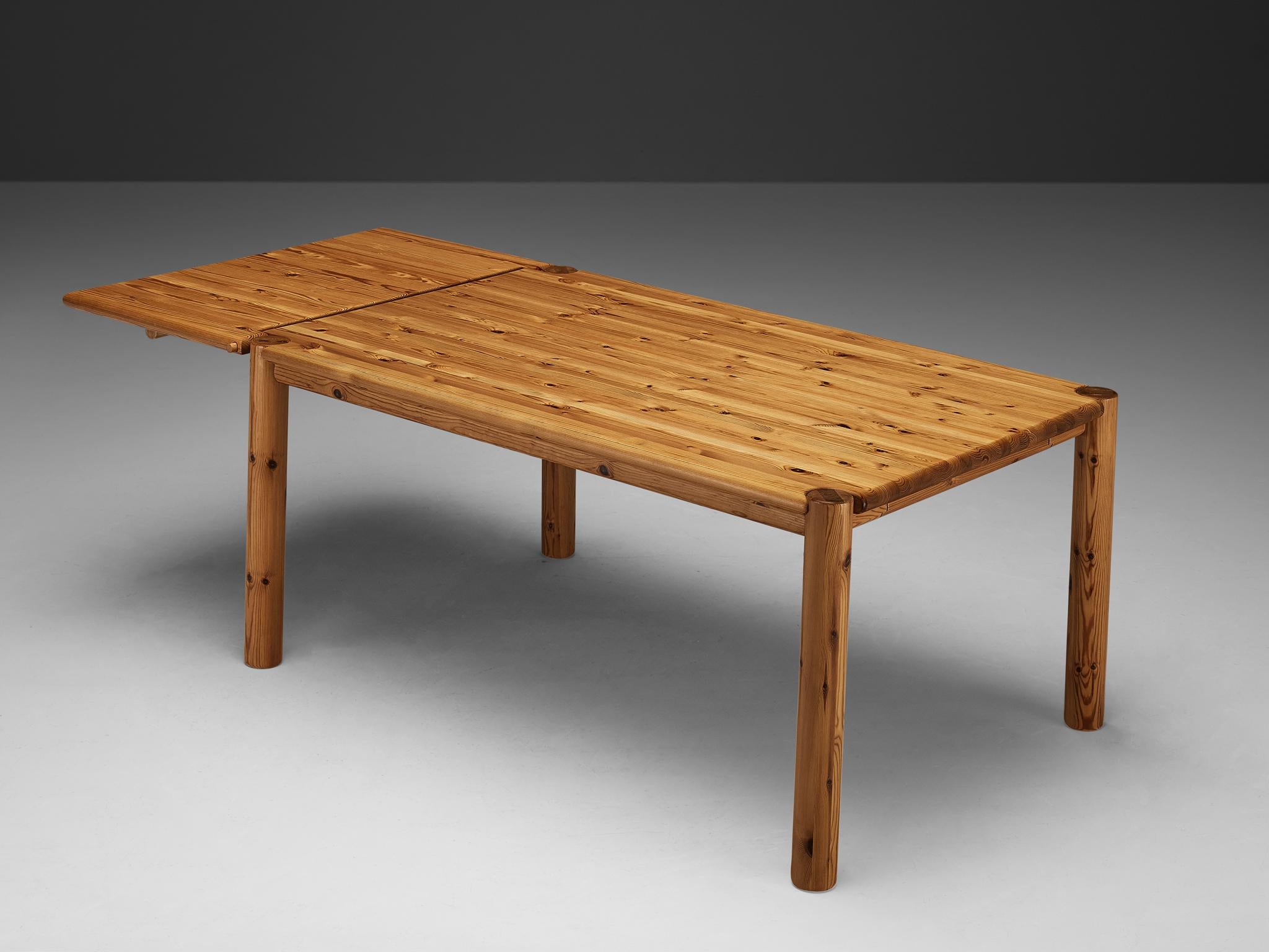Danish Rainer Daumiller Extendable Drop-Leaf Dining Table in Solid Pine For Sale