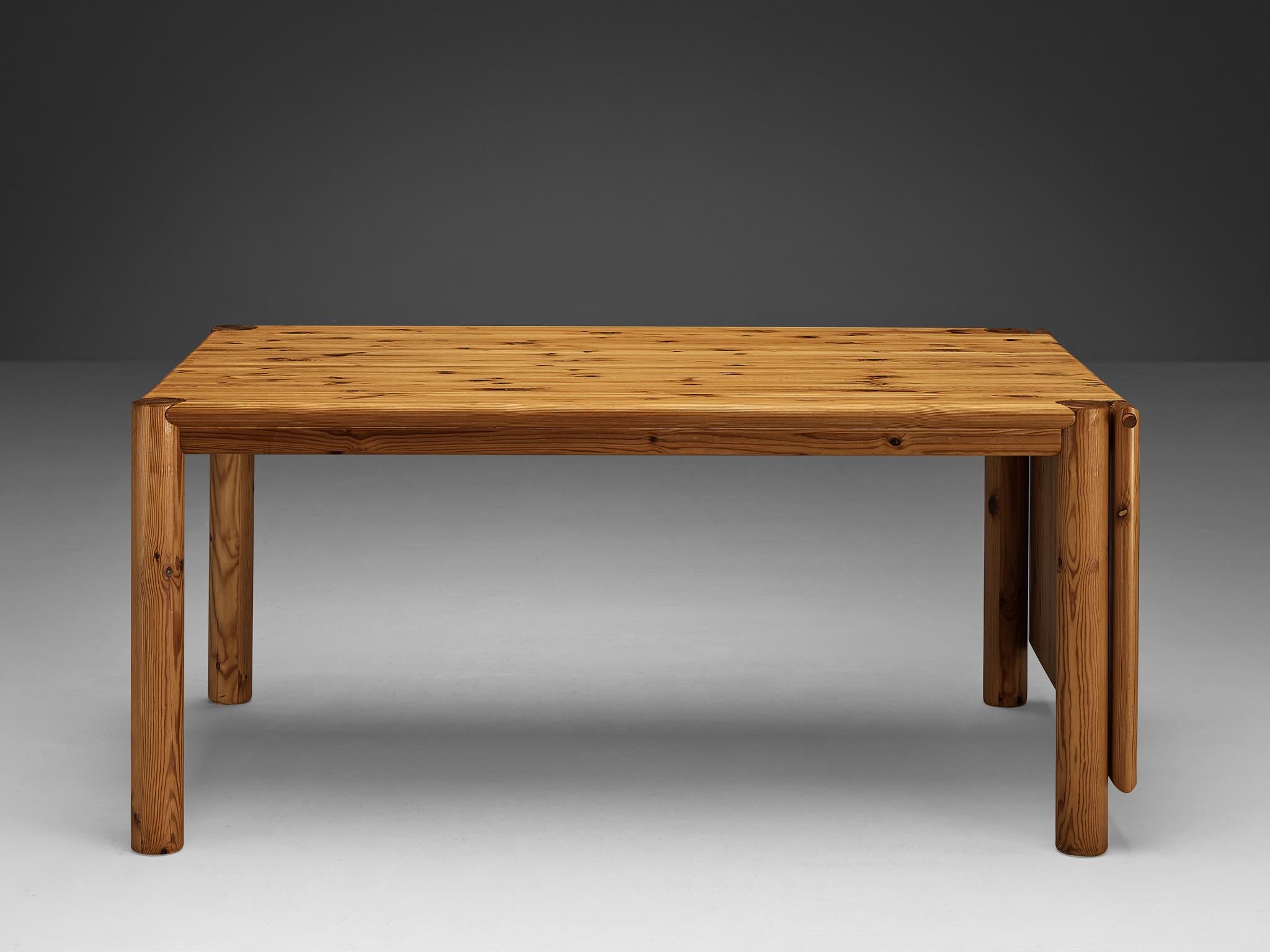 Rainer Daumiller Extendable Drop-Leaf Dining Table in Solid Pine For Sale 1