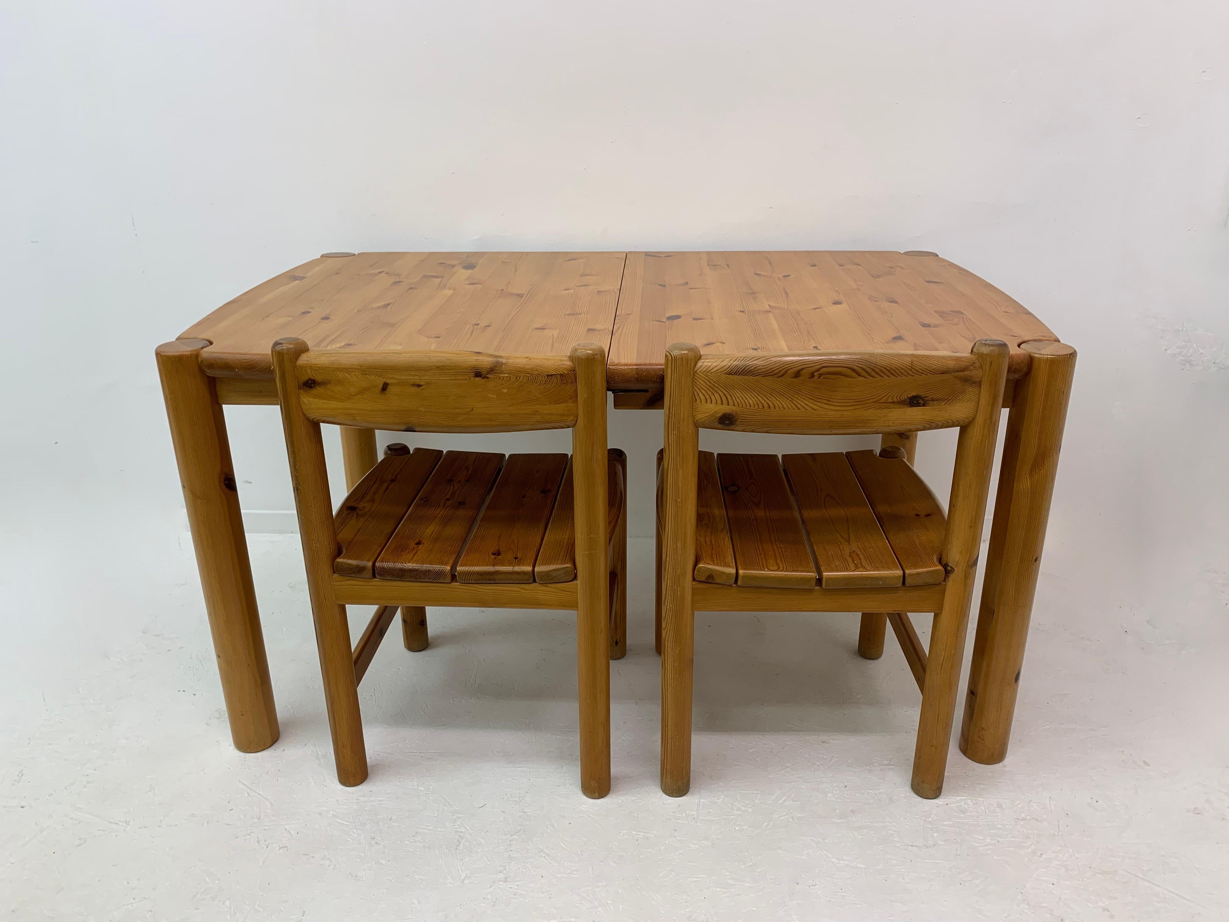 Table de salle à manger Rainer Daumiller en bois de pin à rallonge, 1970 en vente 10