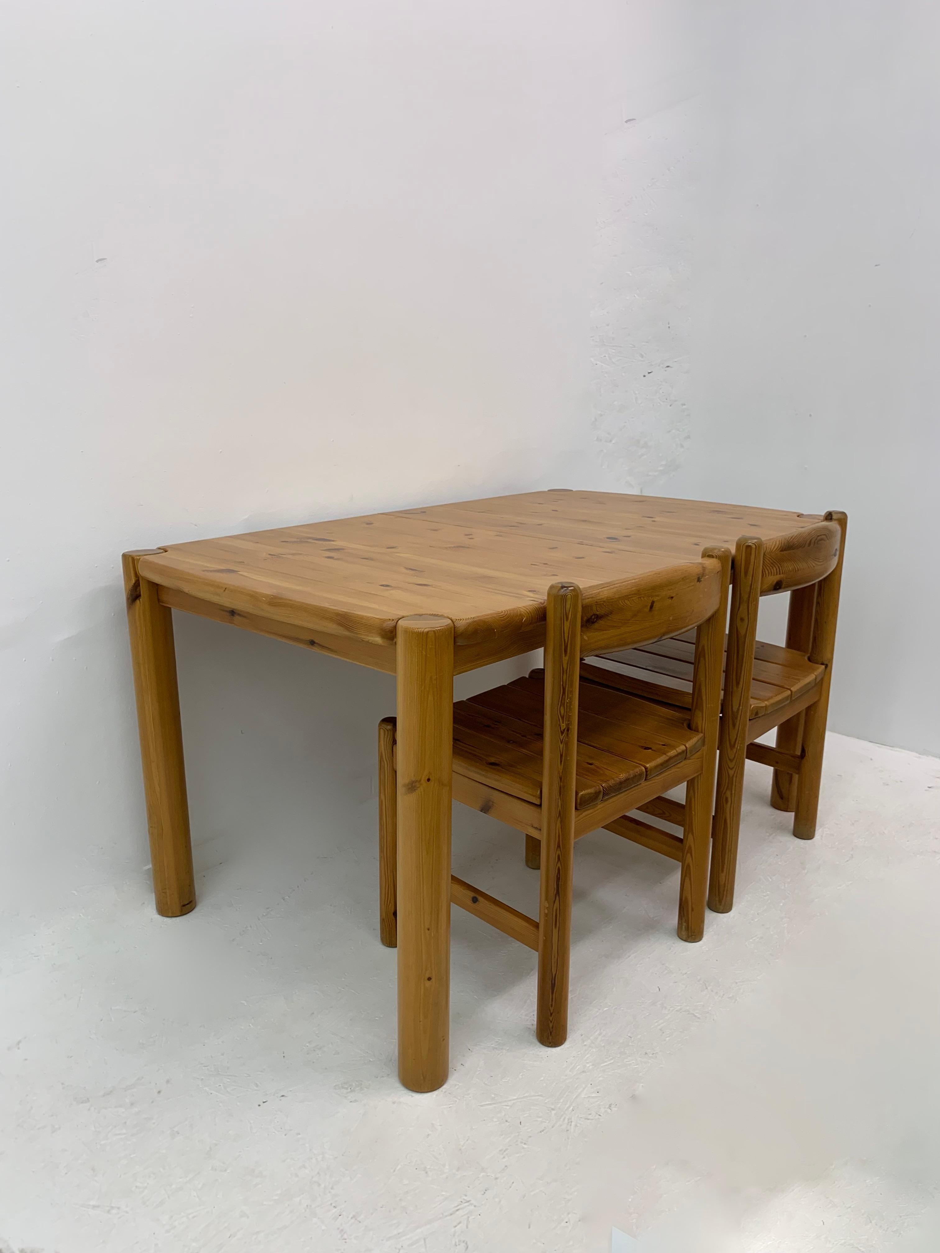 Table de salle à manger Rainer Daumiller en bois de pin à rallonge, 1970 en vente 11