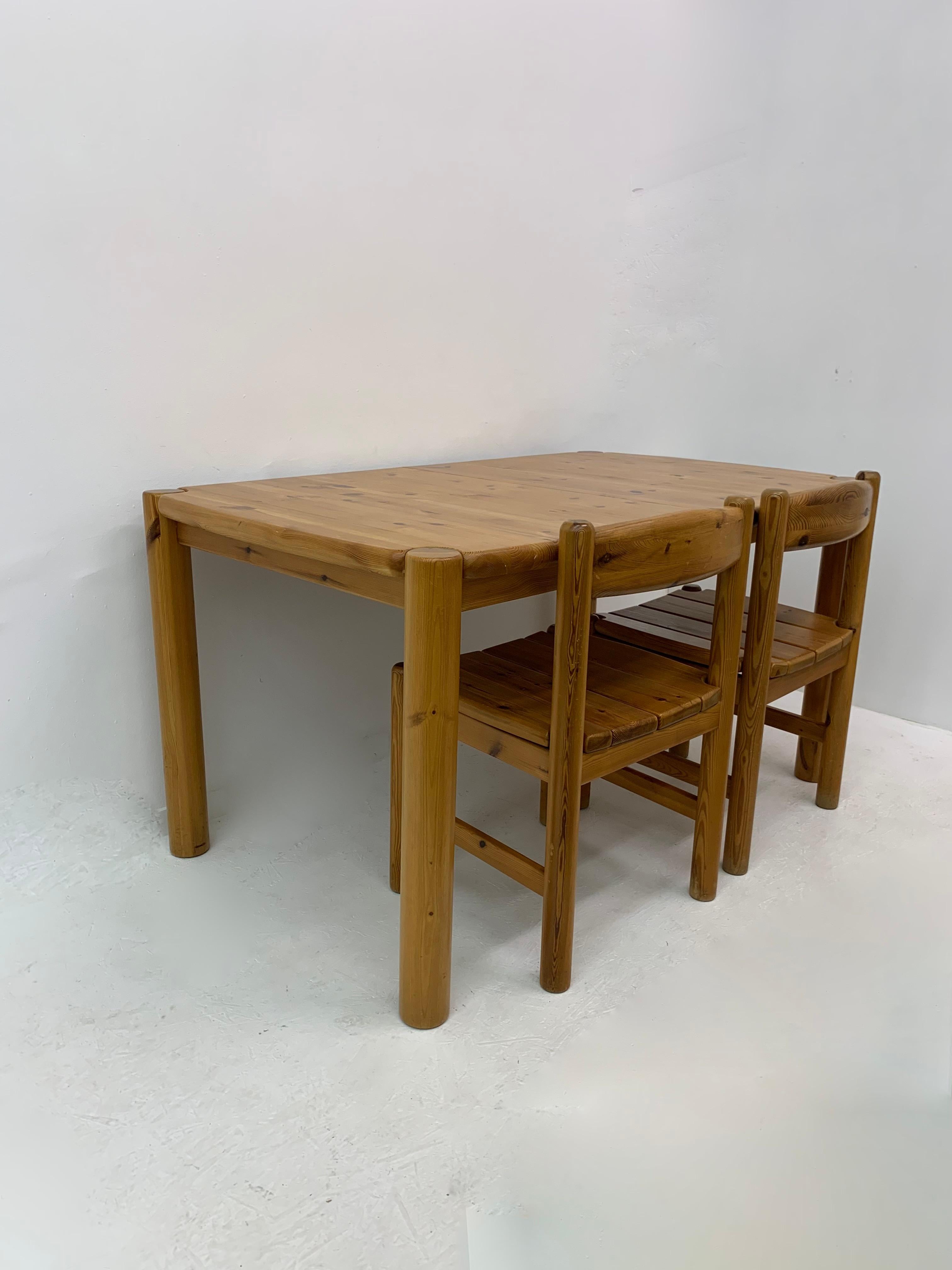 Table de salle à manger Rainer Daumiller en bois de pin à rallonge, 1970 en vente 13