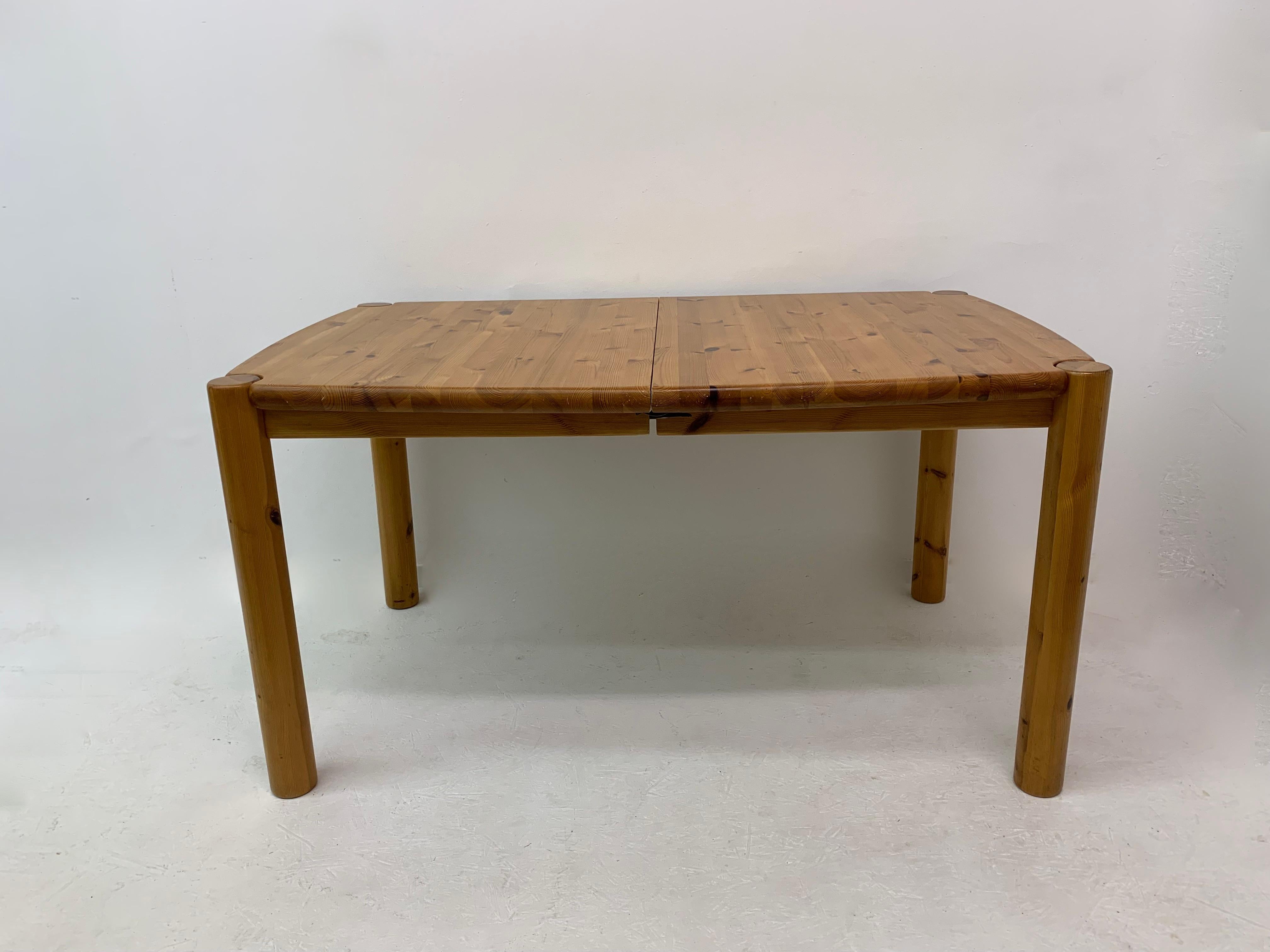 German Rainer Daumiller Extendable Pine Wood Dining Table, 1970’s For Sale