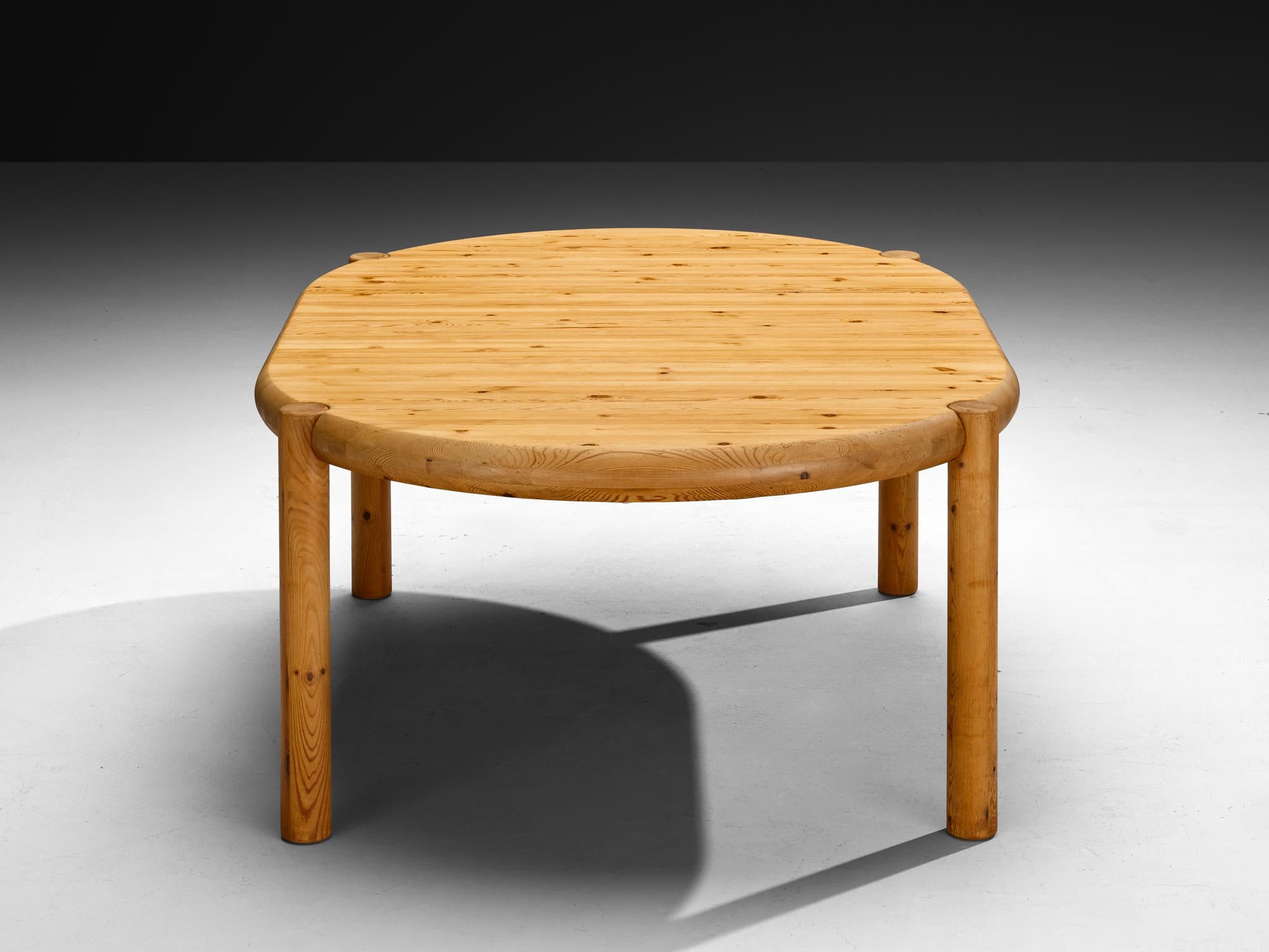 Mesa de comedor redonda extensible Rainer Daumiller de pino macizo Francés en venta