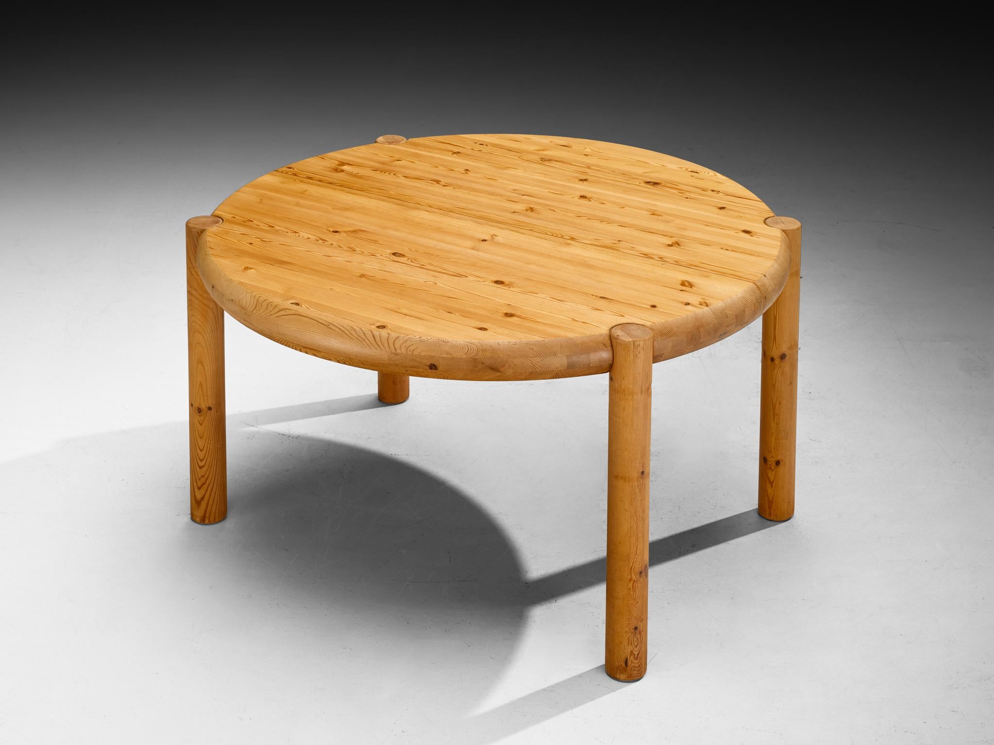 Mesa de comedor redonda extensible Rainer Daumiller de pino macizo en venta 1