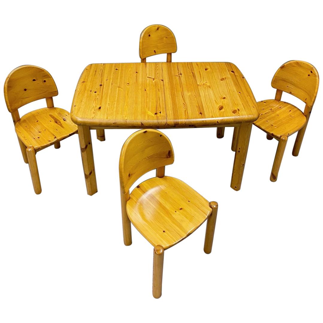 Rainer Daumiller for Hirtshals Savvaerk Dining Set, Solid Pine, 1970s, Denmark For Sale