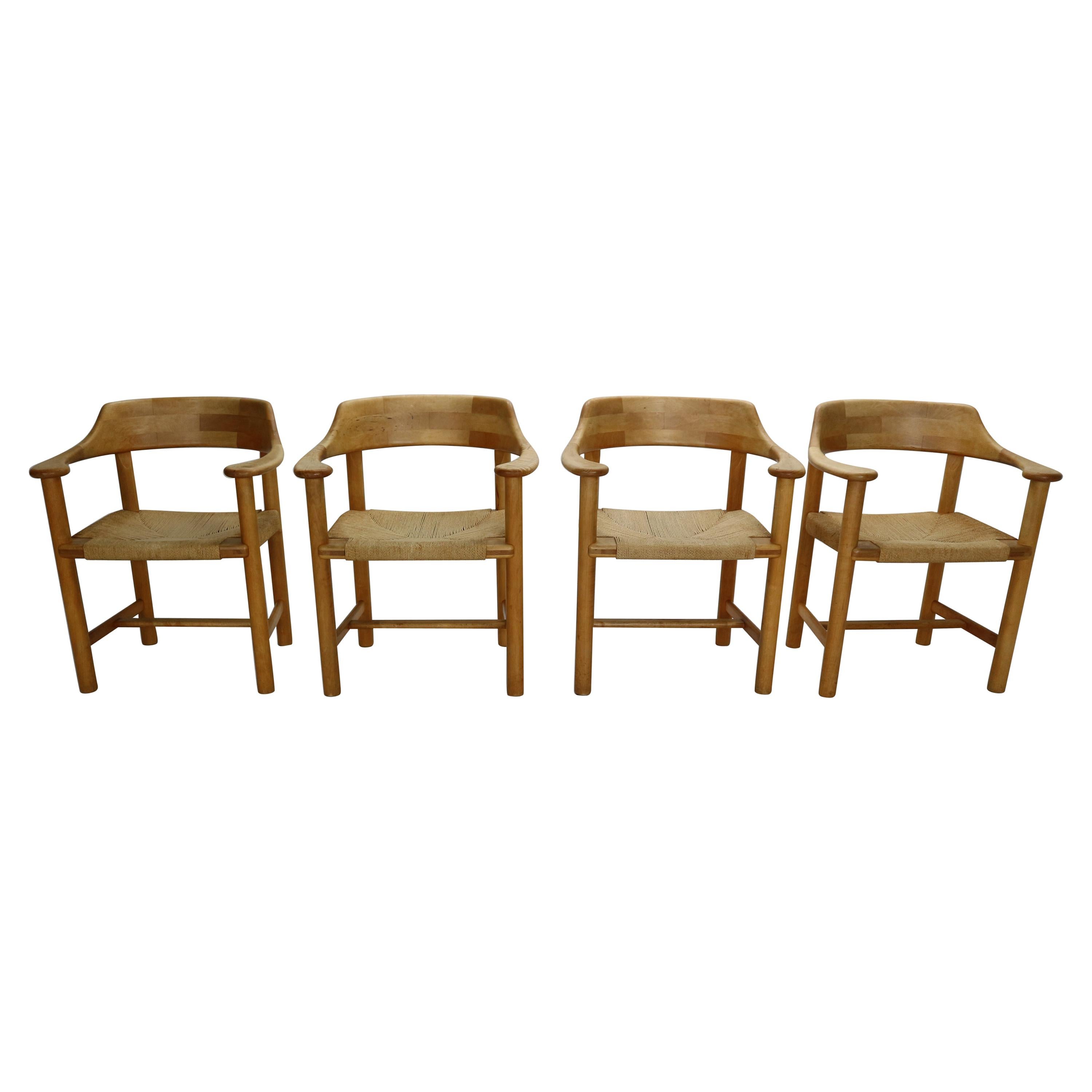 Rainer Daumiller for Hirtshals Sawmill Set of 4 Dining Room Chairs, Denmark 1970