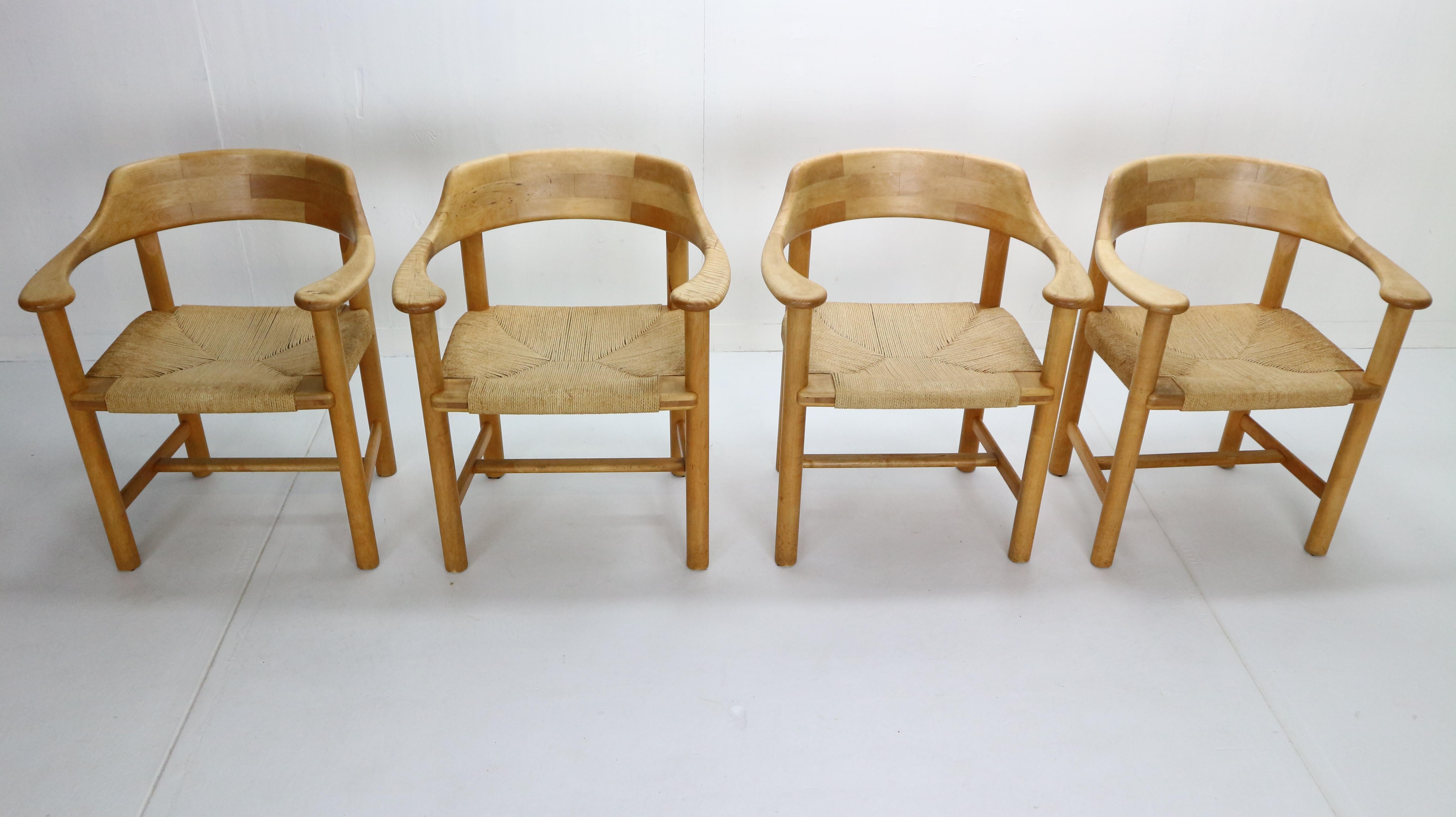 Mid-Century Modern Rainer Daumiller for Hirtshals Sawmill Set of 4 Dining Room Chairs, Denmark 1970