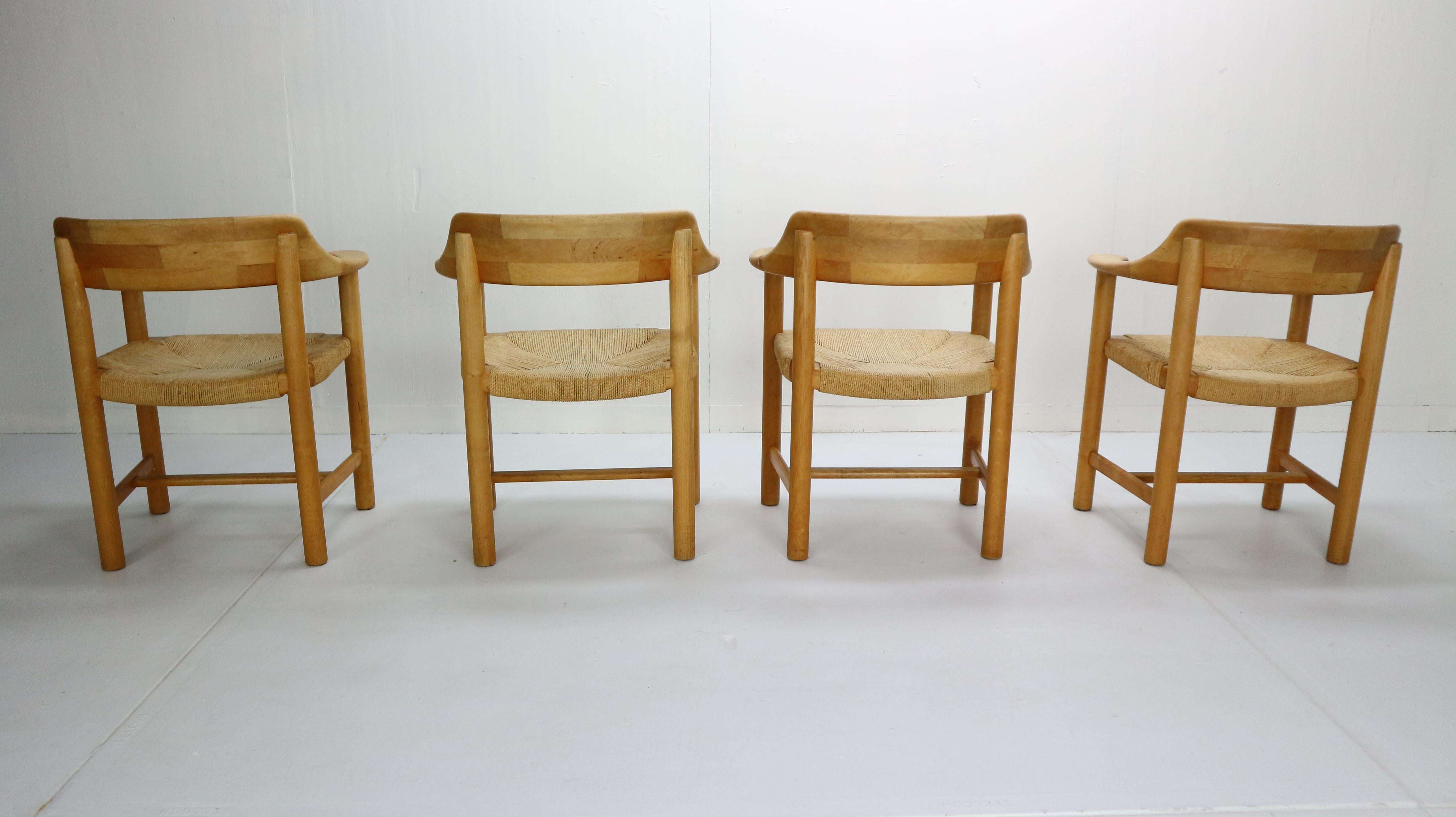 Danish Rainer Daumiller for Hirtshals Sawmill Set of 4 Dining Room Chairs, Denmark 1970