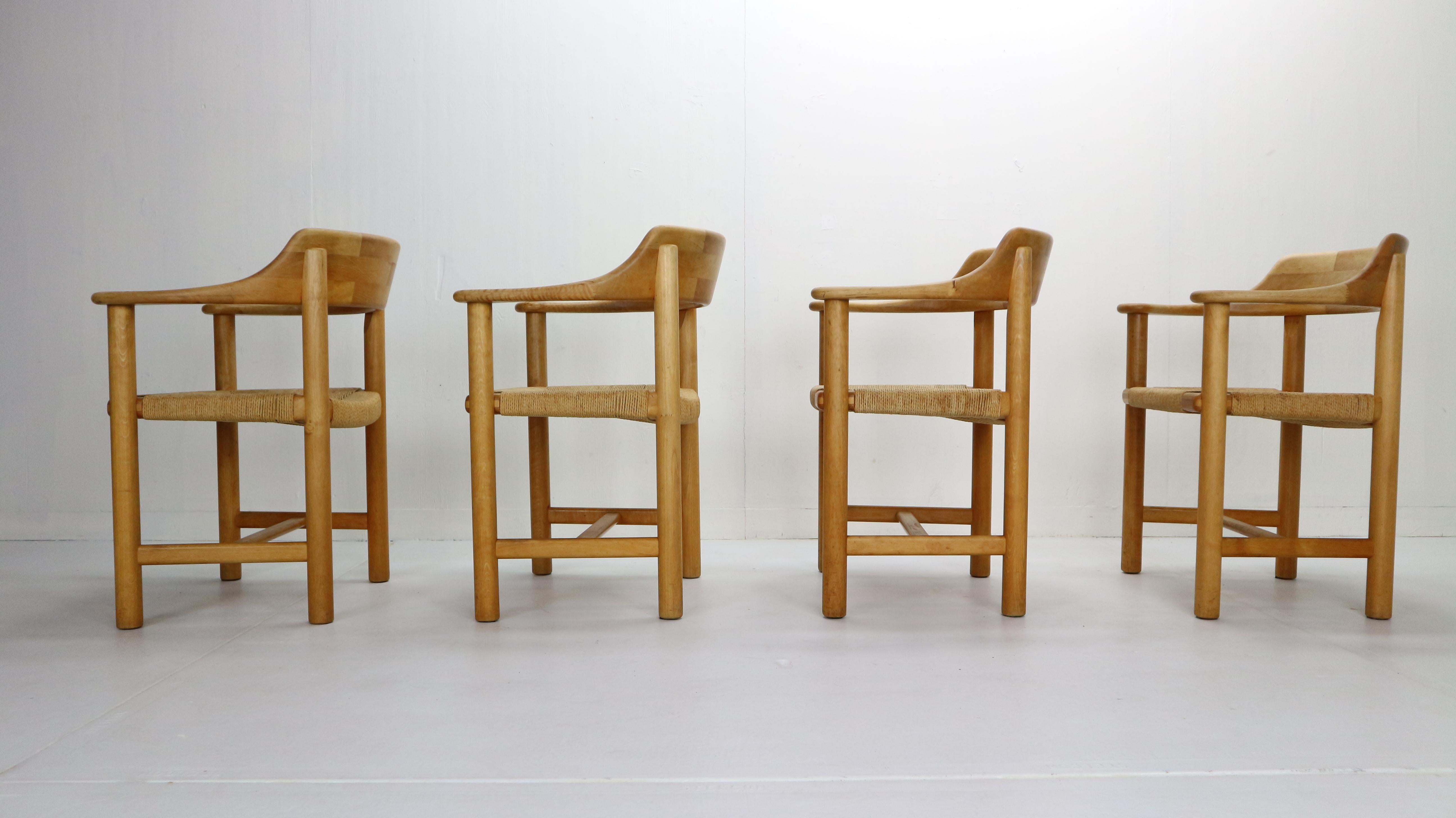 Woodwork Rainer Daumiller for Hirtshals Sawmill Set of 4 Dining Room Chairs, Denmark 1970