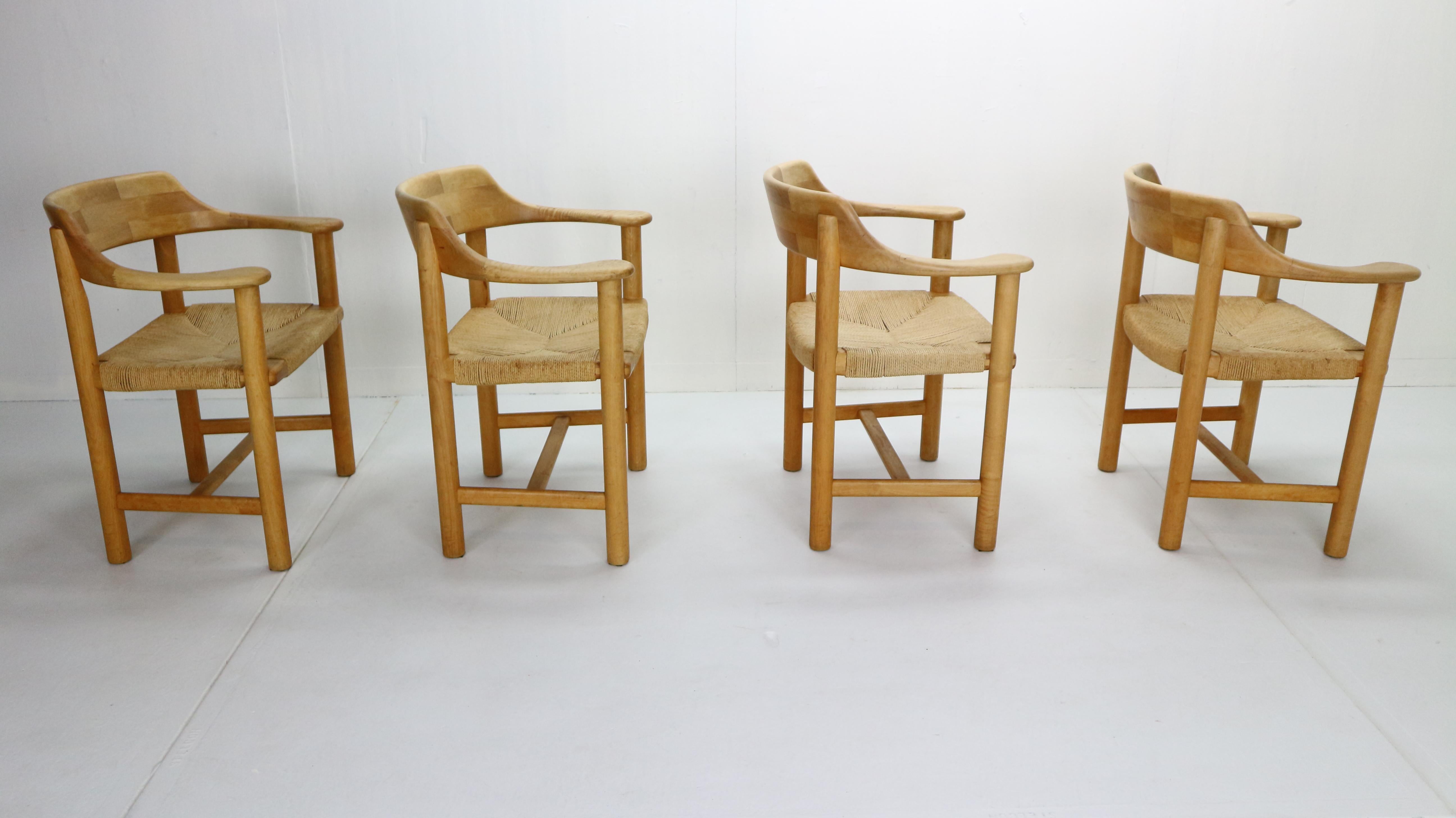 Rainer Daumiller for Hirtshals Sawmill Set of 4 Dining Room Chairs, Denmark 1970 In Good Condition In The Hague, NL