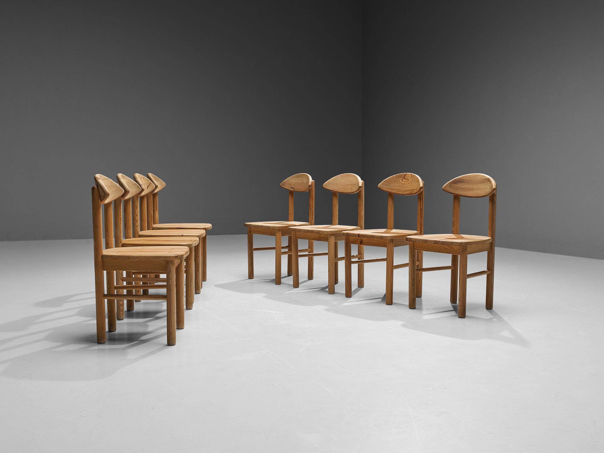 Rainer Daumiller for Hirtshals Sawmill Set of Eight Dining Chairs in Pine For Sale 3