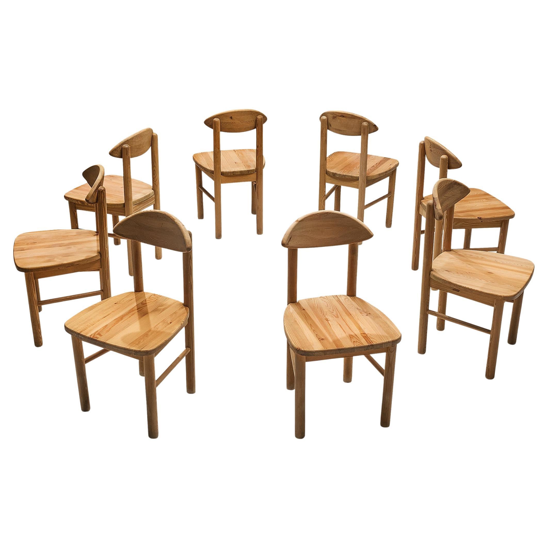 Rainer Daumiller for Hirtshals Sawmill Set of Eight Dining Chairs in Pine