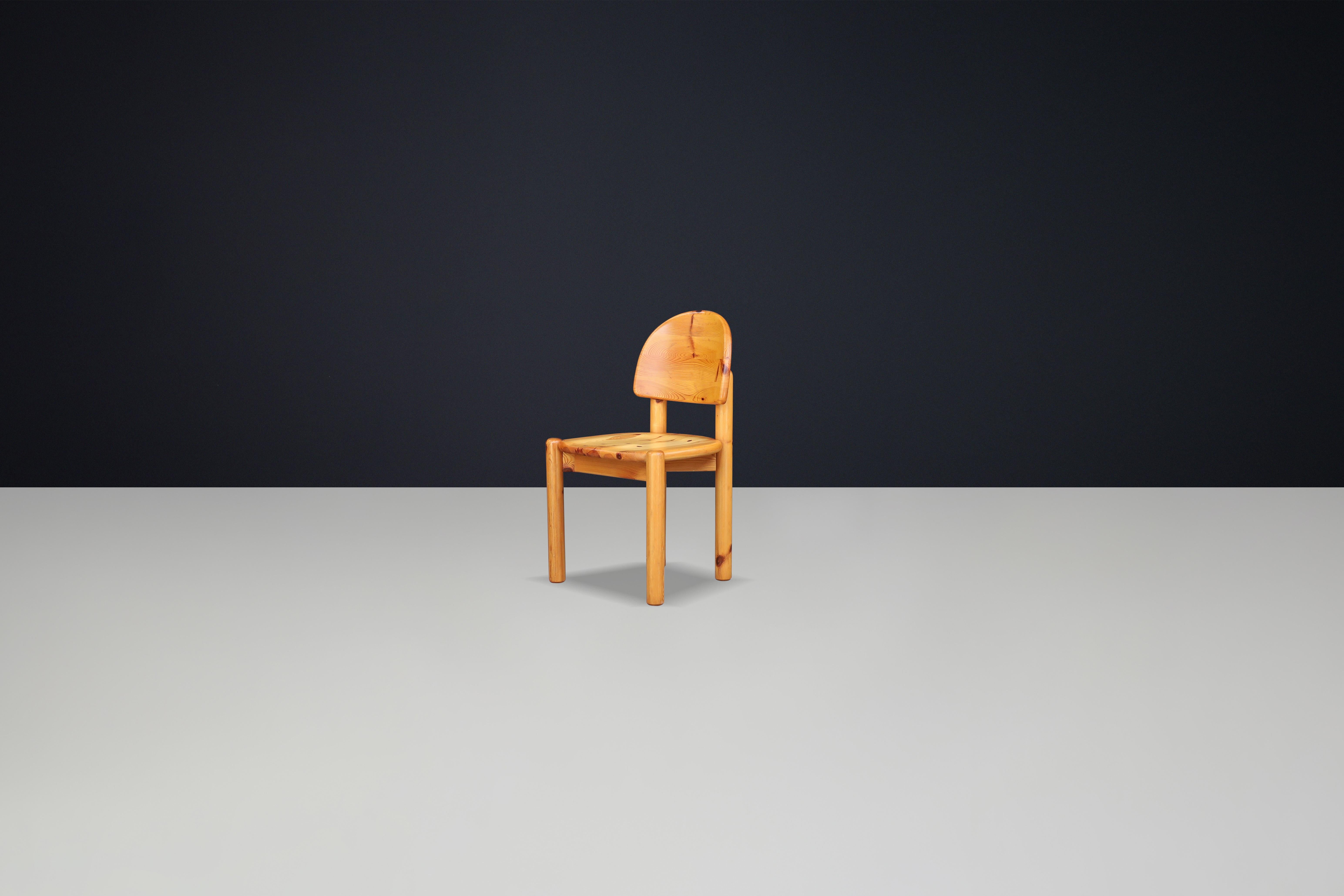 Pine Rainer Daumiller for Hirtshals Sawmill set of four dining chairs, Denmark 1970 For Sale