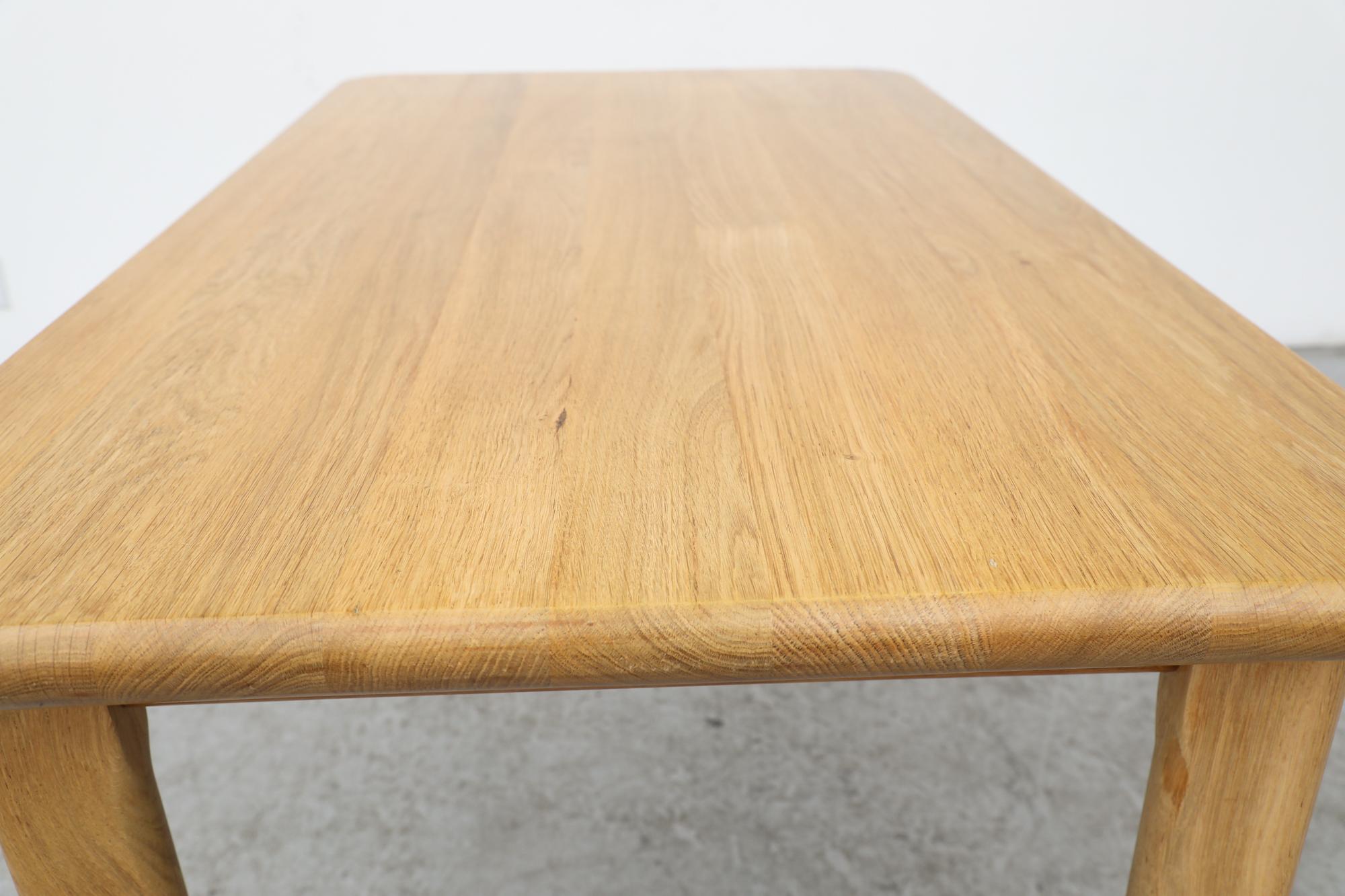 Rainer Daumiller Inspired Solid Oak Dining Table with Rounded Edges For Sale 9