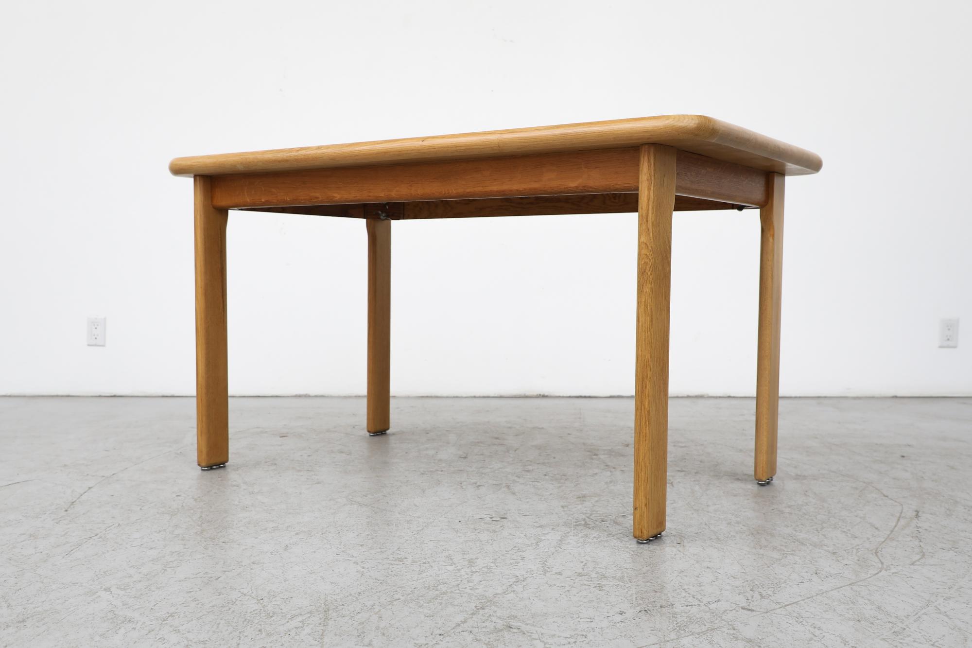 Rainer Daumiller Inspired Solid Oak Dining Table with Rounded Edges In Good Condition For Sale In Los Angeles, CA