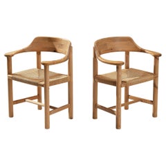 Rainer Daumiller Pair of Armchairs in Pine and Paper Cord