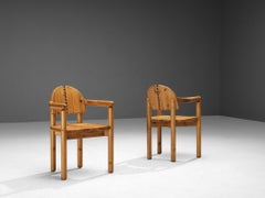 Rainer Daumiller Pair of Armchairs with Detailed Backs in Pine