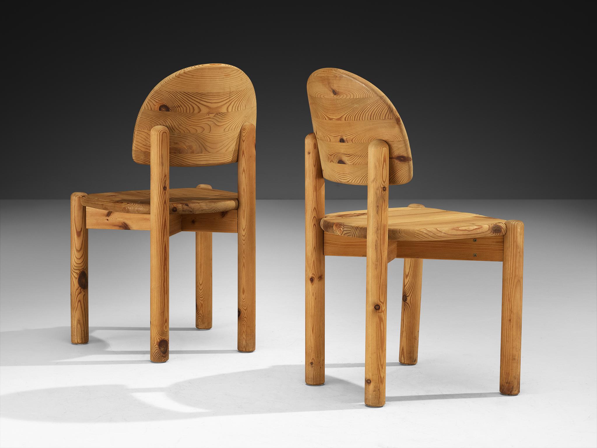 Rainer Daumiller Pair of Dining Chairs in Solid Pine In Good Condition For Sale In Waalwijk, NL