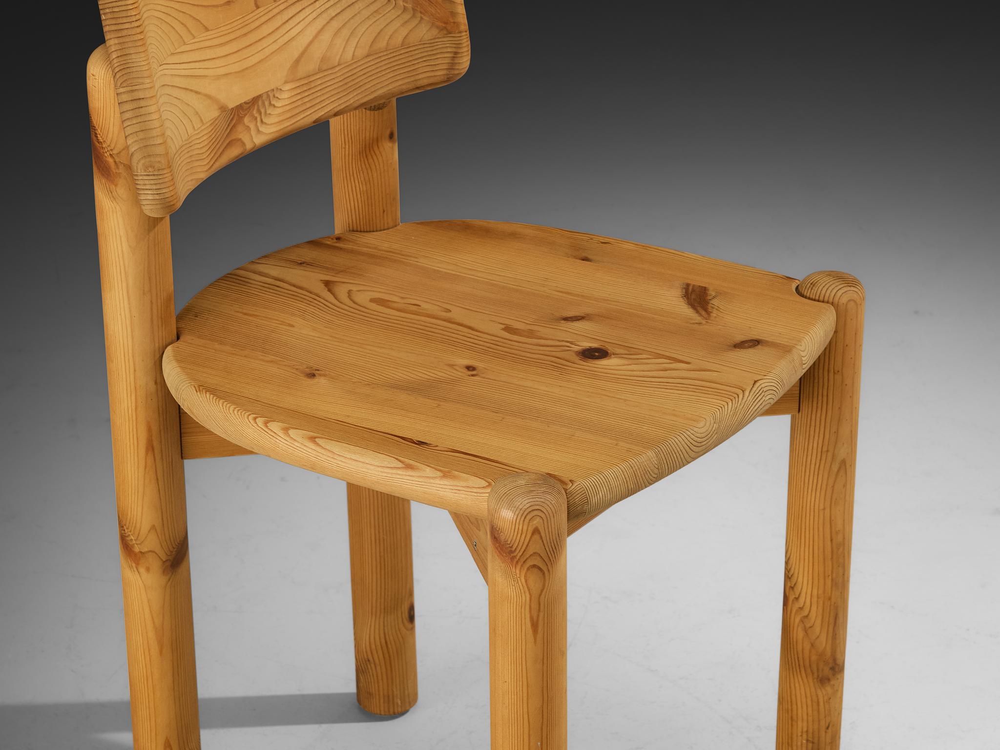 Rainer Daumiller Pair of Dining Chairs in Solid Pine For Sale 1