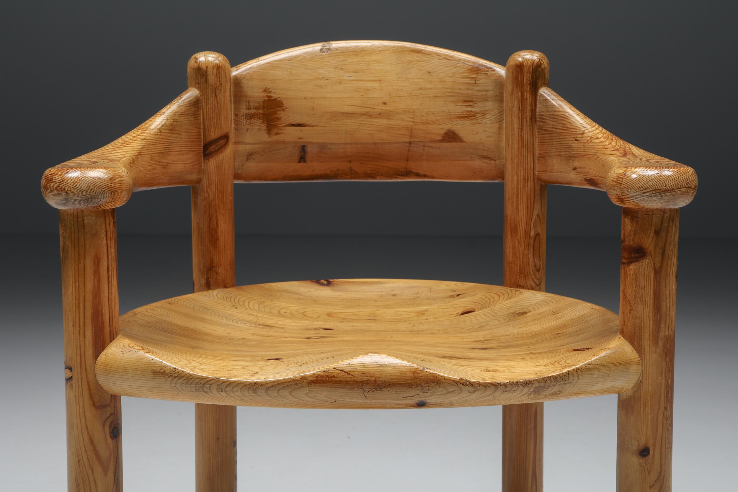 Rainer Daumiller Pine Carver Dining Chairs for Hirtshals Sawmill, Denmark, 1970s 6