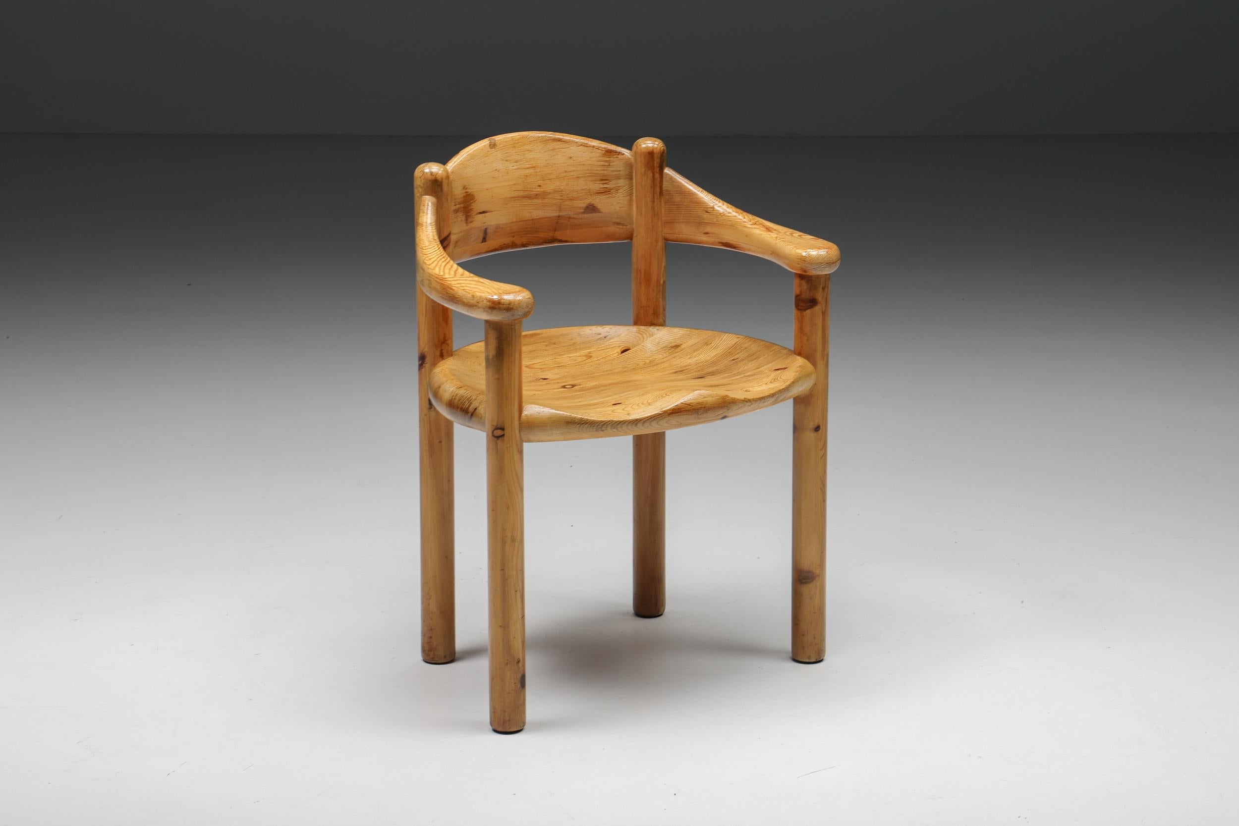 Rainer Daumiller Pine Carver Dining Chairs for Hirtshals Sawmill, Denmark, 1970s 1