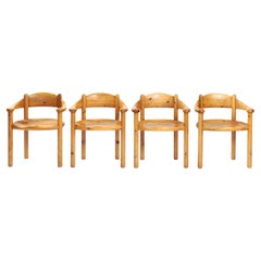 Rainer Daumiller pine carver dining room chairs for Hirtshals Sawmill, 1970s, 4