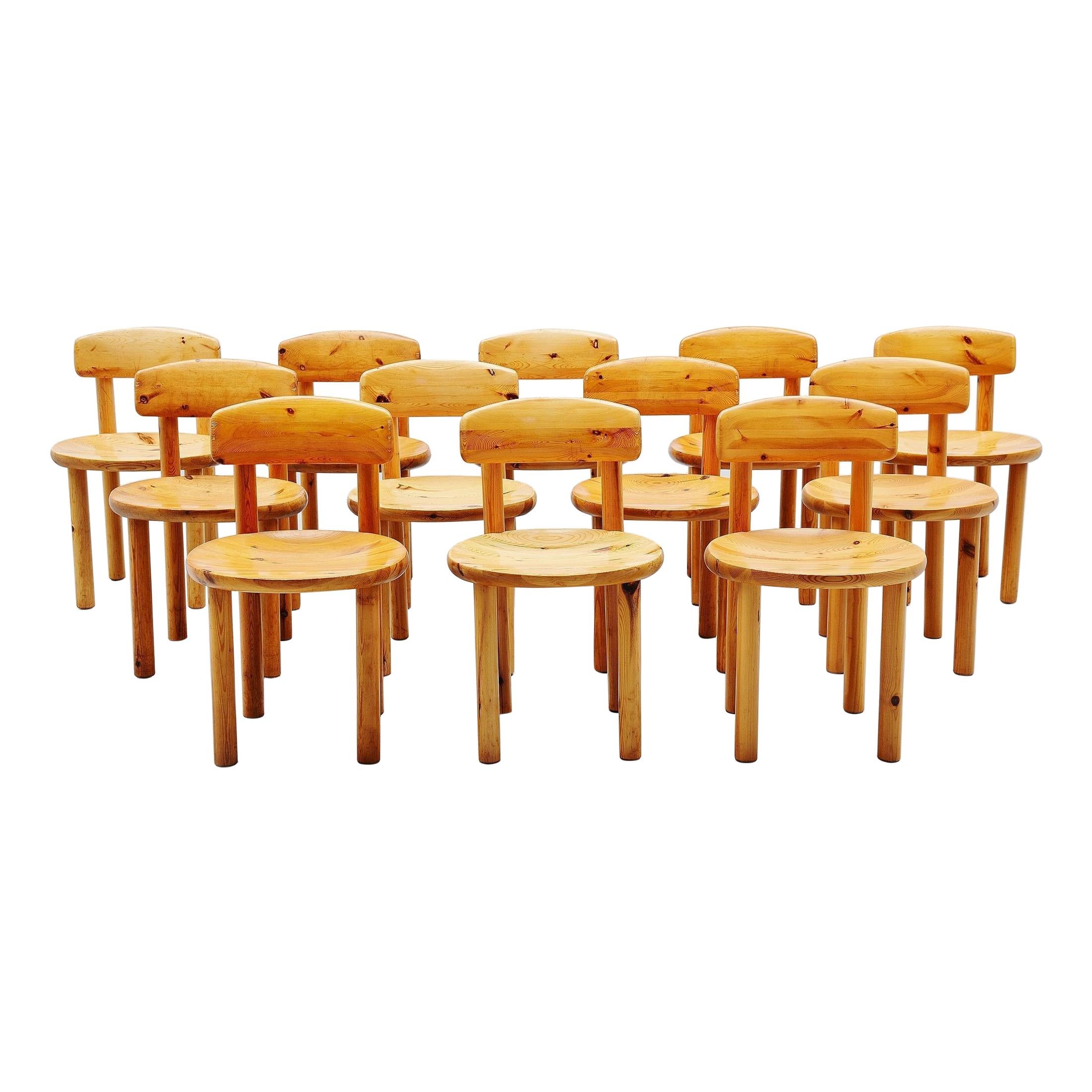Rainer Daumiller Pine Chairs Set of 12 Denmark 1970