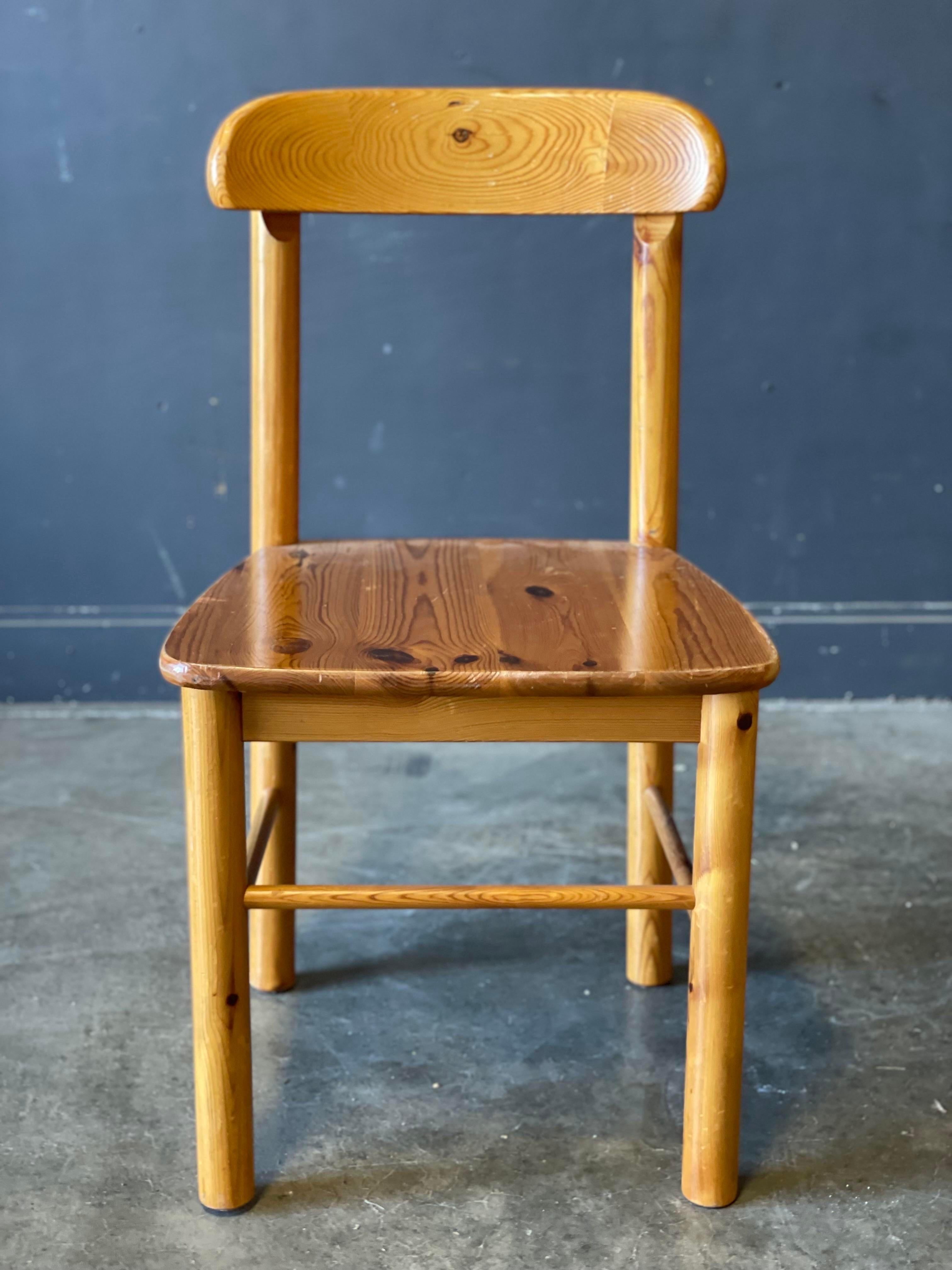 Scandinavian Modern Rainer Daumiller Pine Dining Chairs, Set of 4 For Sale