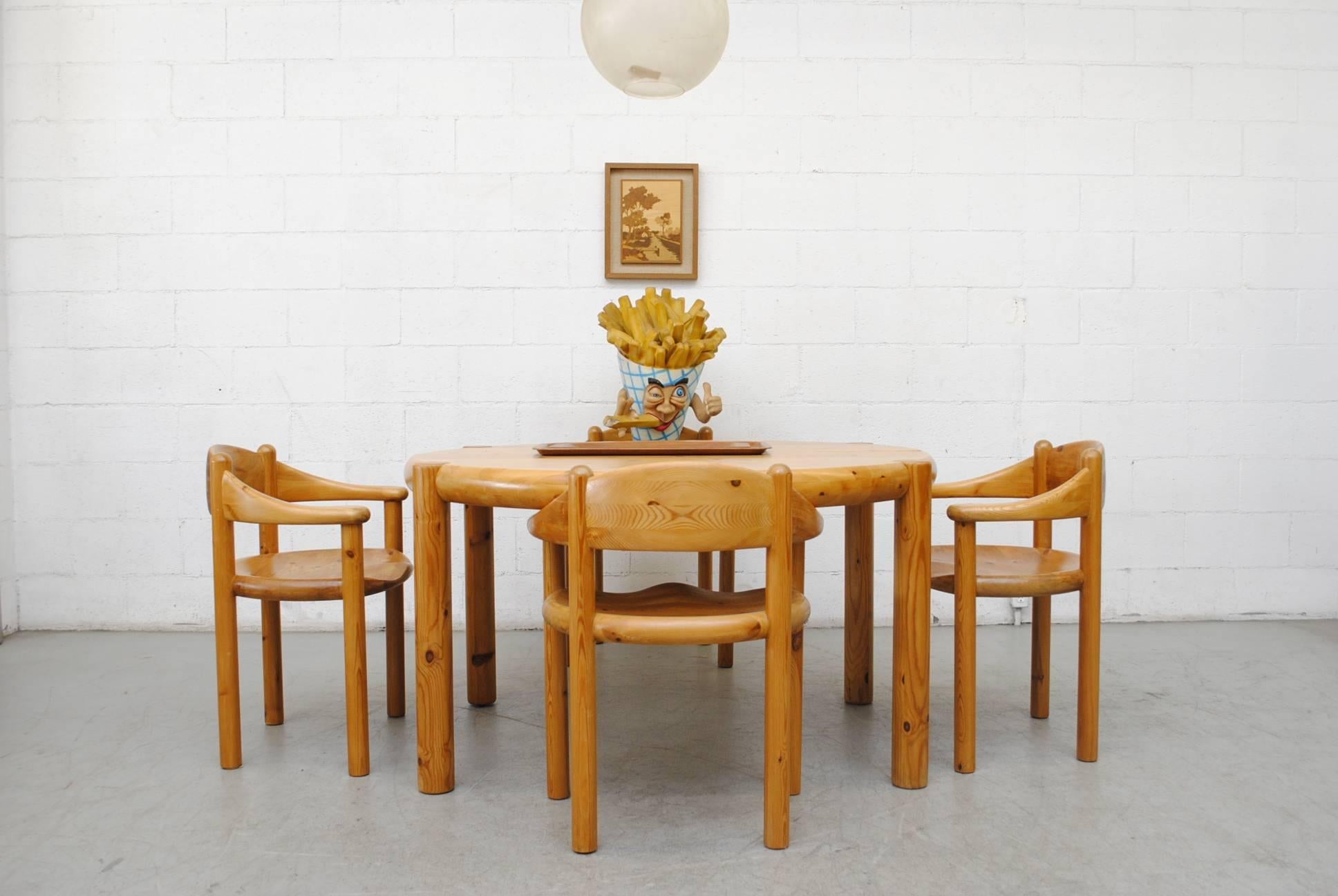 Rainer Daumiller Pine Dining Set for Hirtshals Savvaerk In Good Condition In Los Angeles, CA