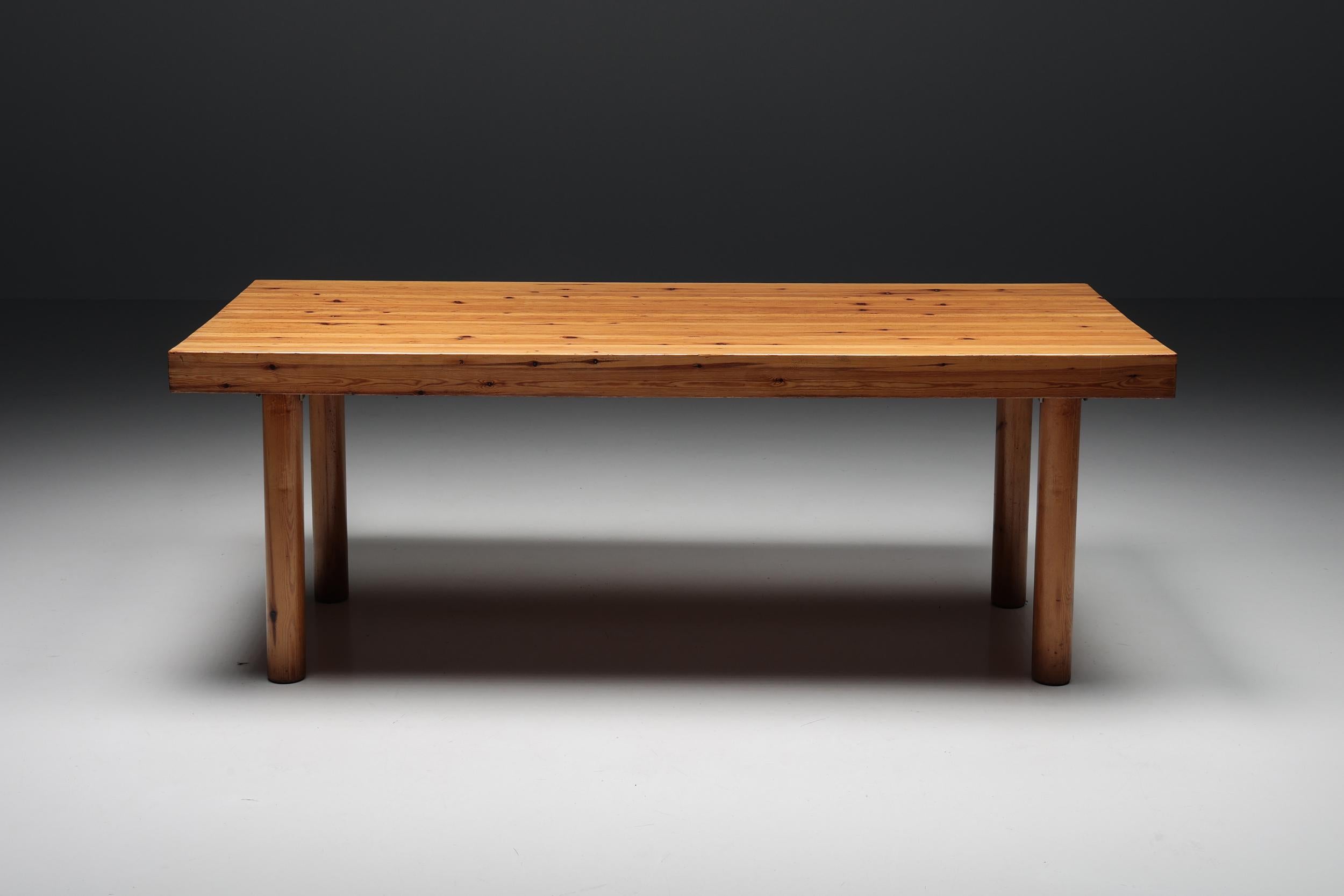 Mid-Century Modern Rainer Daumiller Pine Dining Table, Danish Design, Mid-Century, 1970's