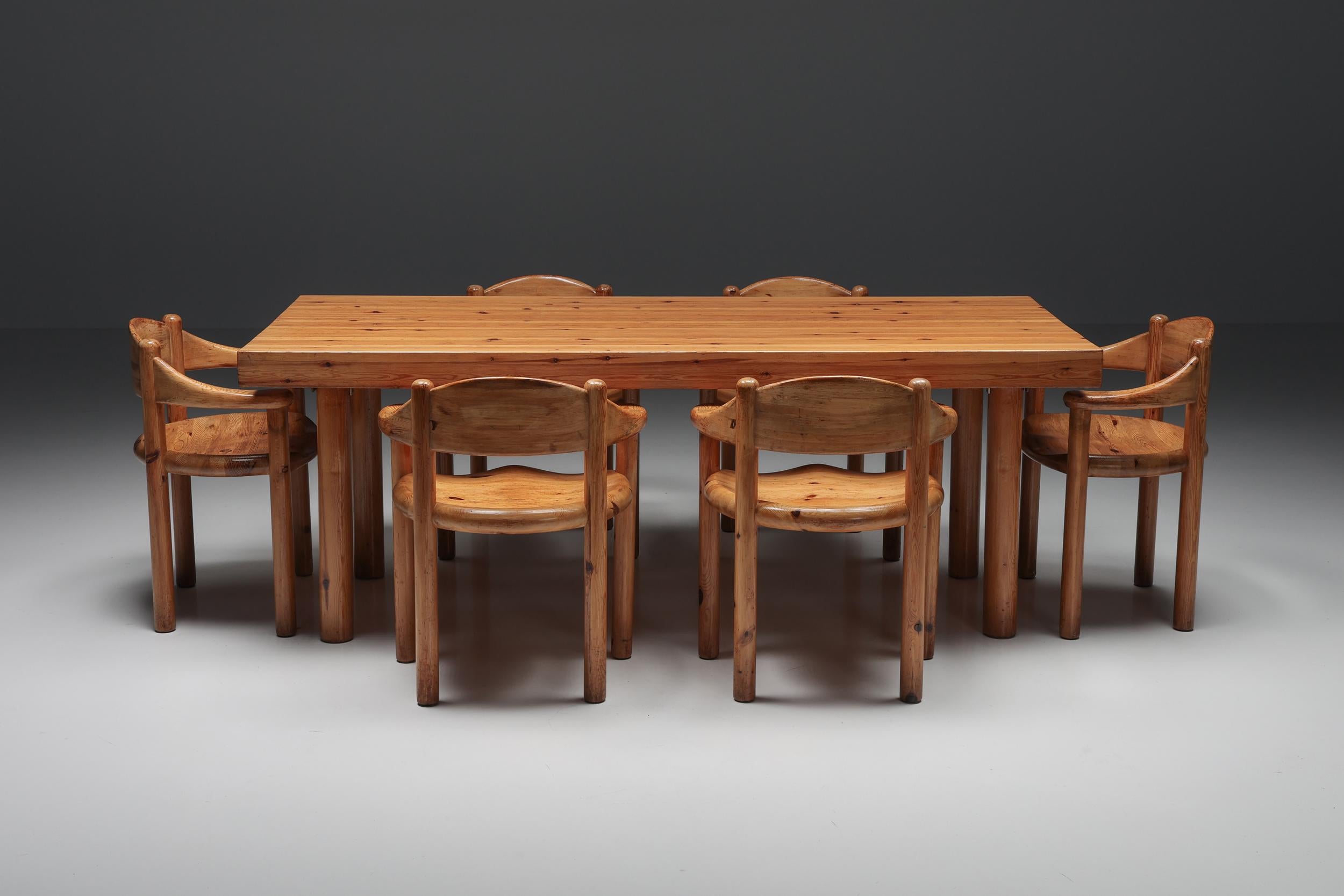 Rainer Daumiller Pine Dining Table, Danish Design, Mid-Century, 1970's In Excellent Condition In Antwerp, BE