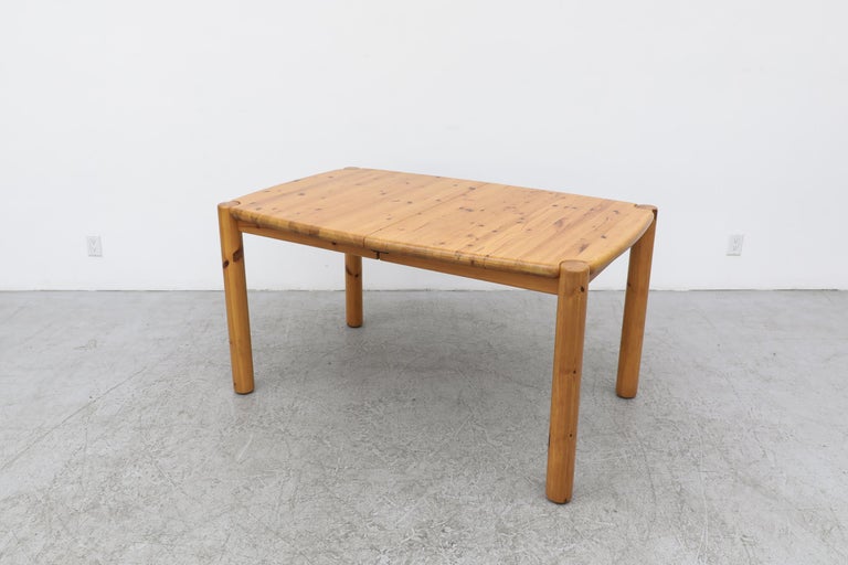 Danish Rainer Daumiller Pine Dining Table with Leaf For Sale