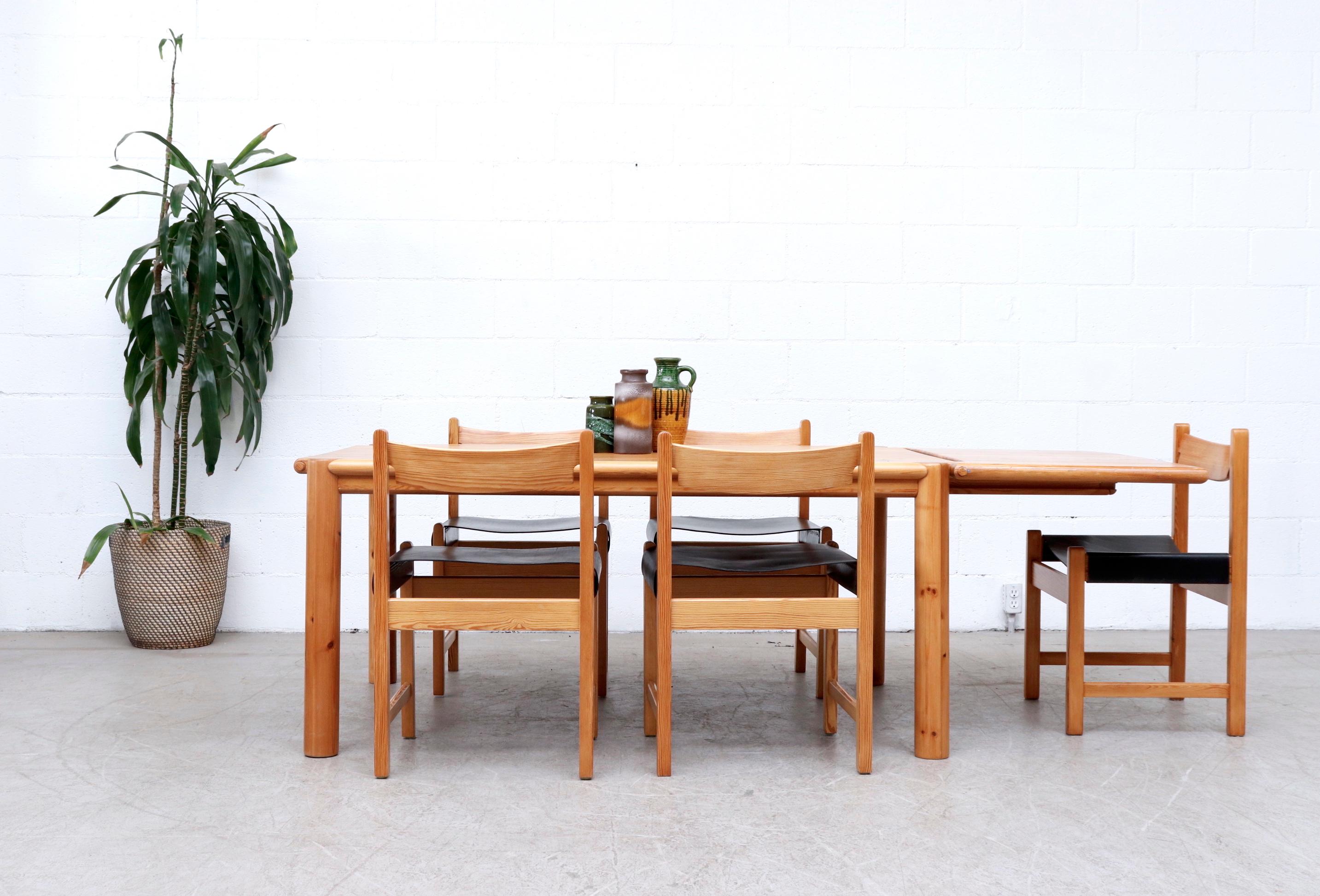 Mid-Century Modern Rainer Daumiller Pine Dining Table with Single Leaf