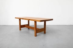 Rainer Daumiller Pine Dining Table with Thick Top and Rounded Legs