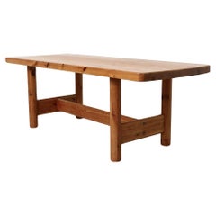 Rainer Daumiller Pine Dining Table with Thick Top and Rounded Legs
