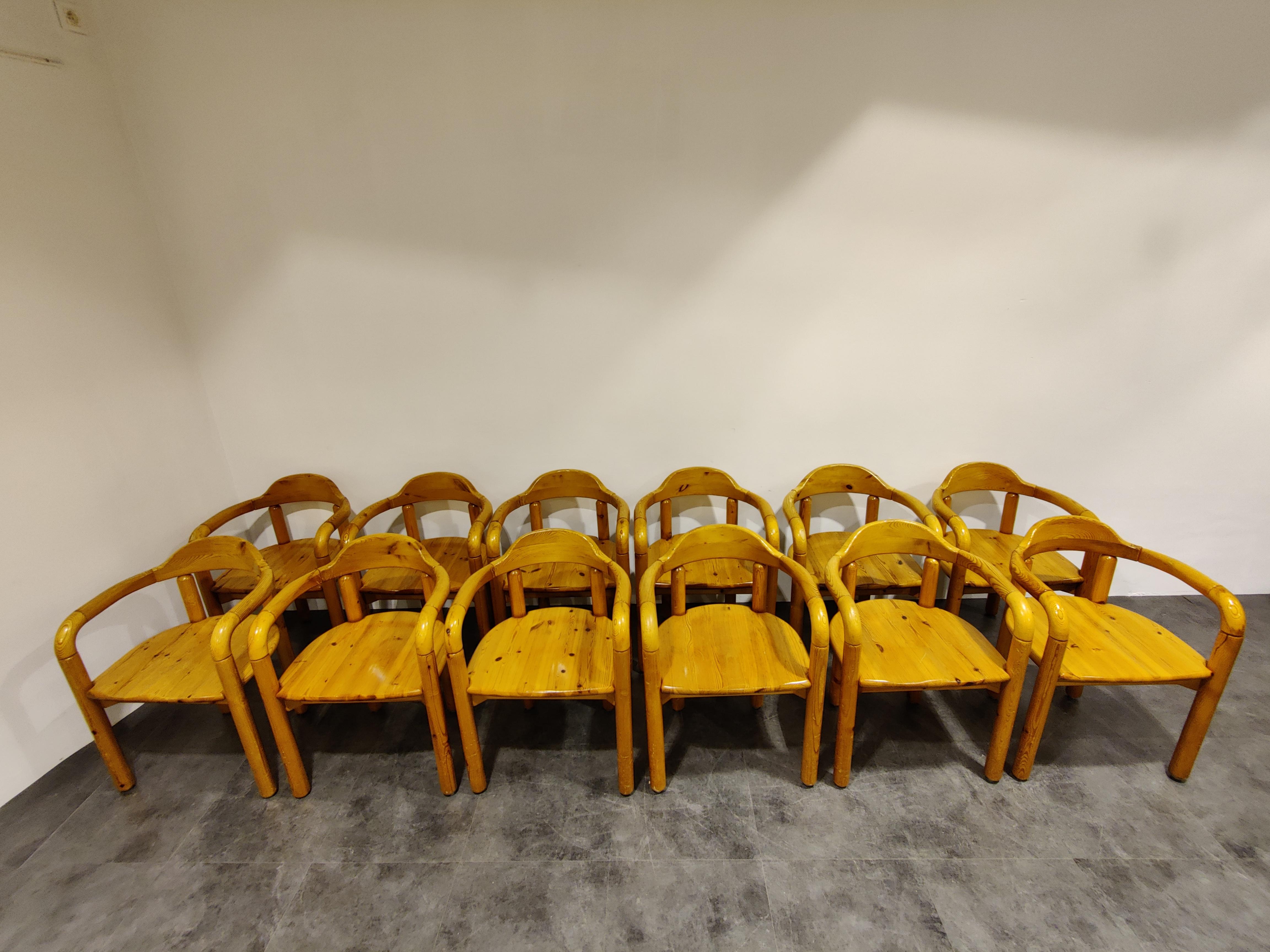 Danish Rainer Daumiller Pine Wood Dining Chairs for Hirtshals Savvaerk Set of 6, 1980s
