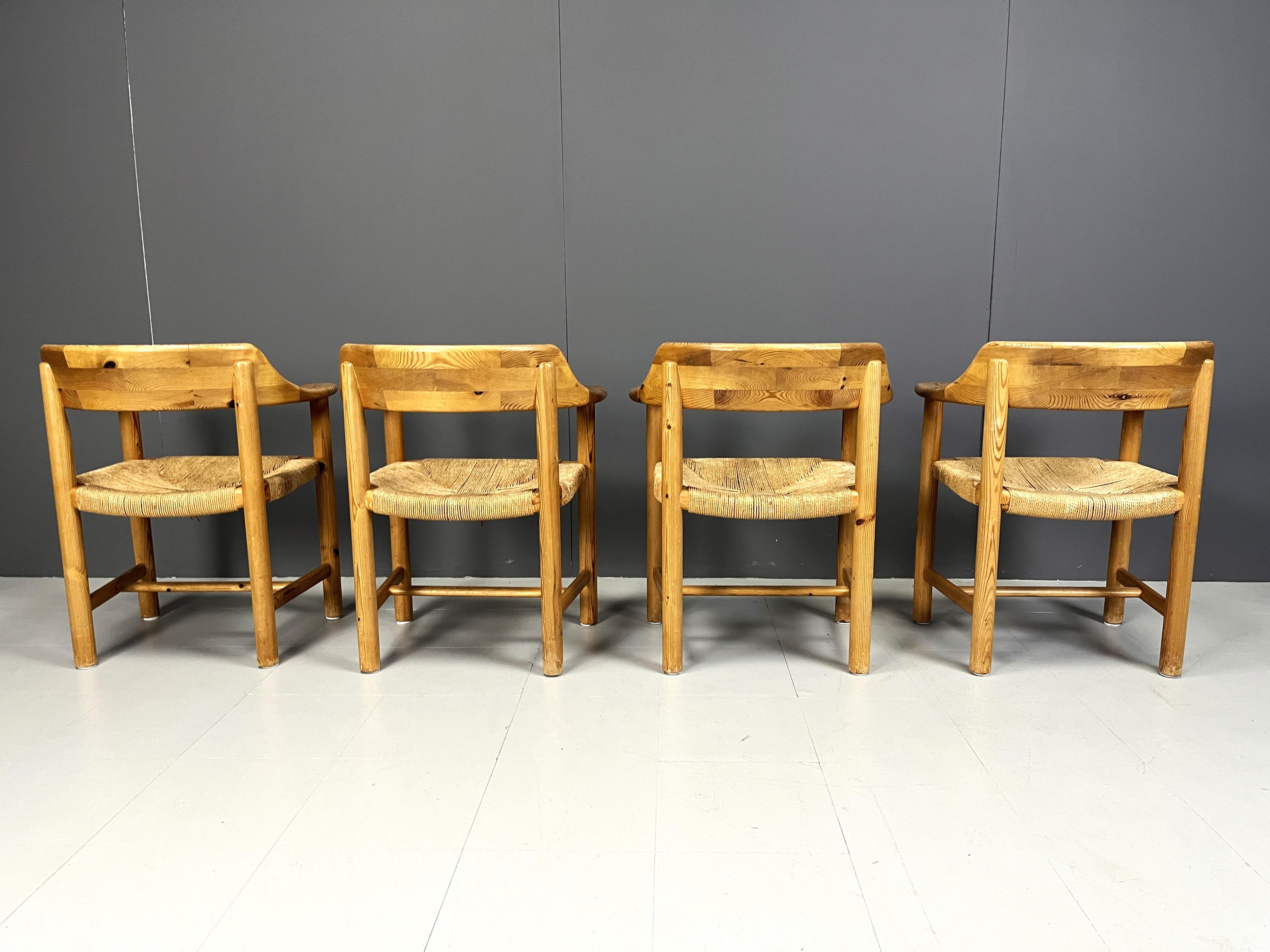 Rainer Daumiller Pine Wood Dining Chairs for Hirtshals Savvaerk, Set of 4, 1970 For Sale 3