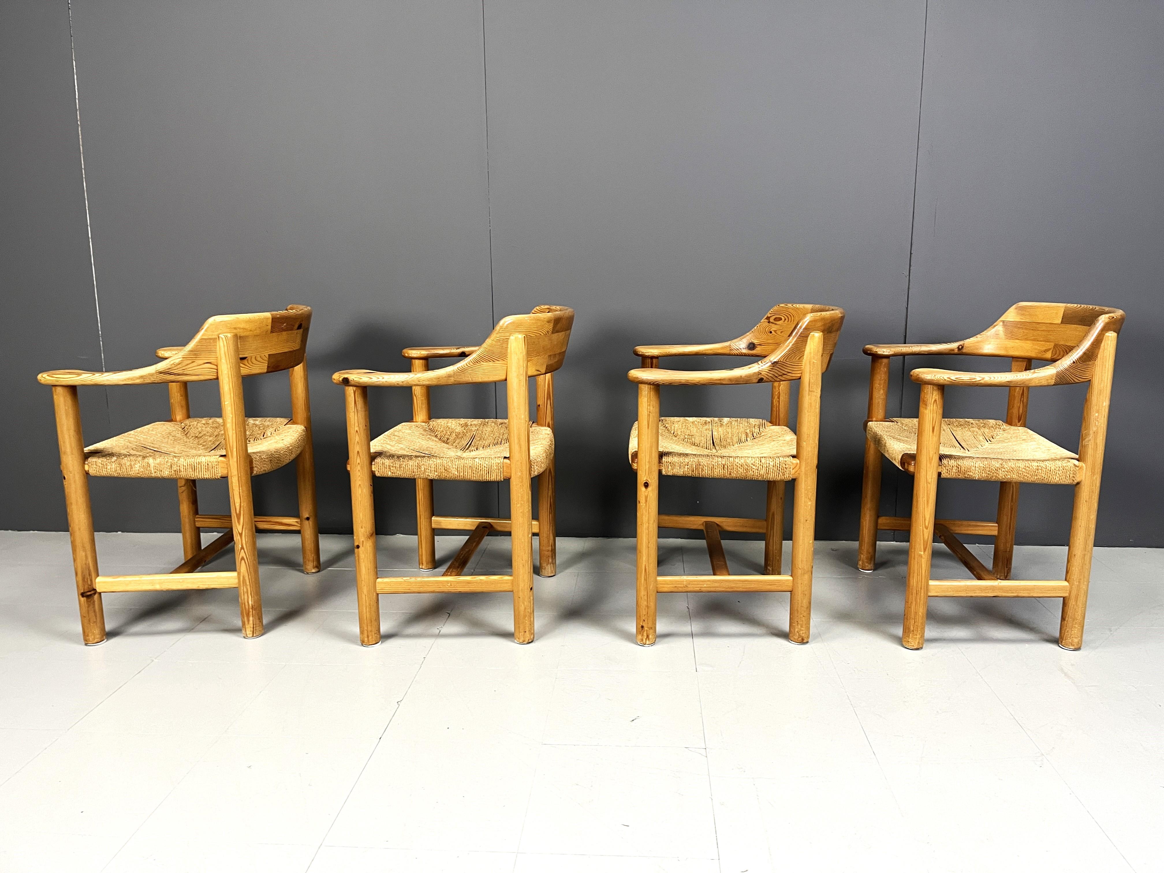 Rainer Daumiller Pine Wood Dining Chairs for Hirtshals Savvaerk, Set of 4, 1970 For Sale 4