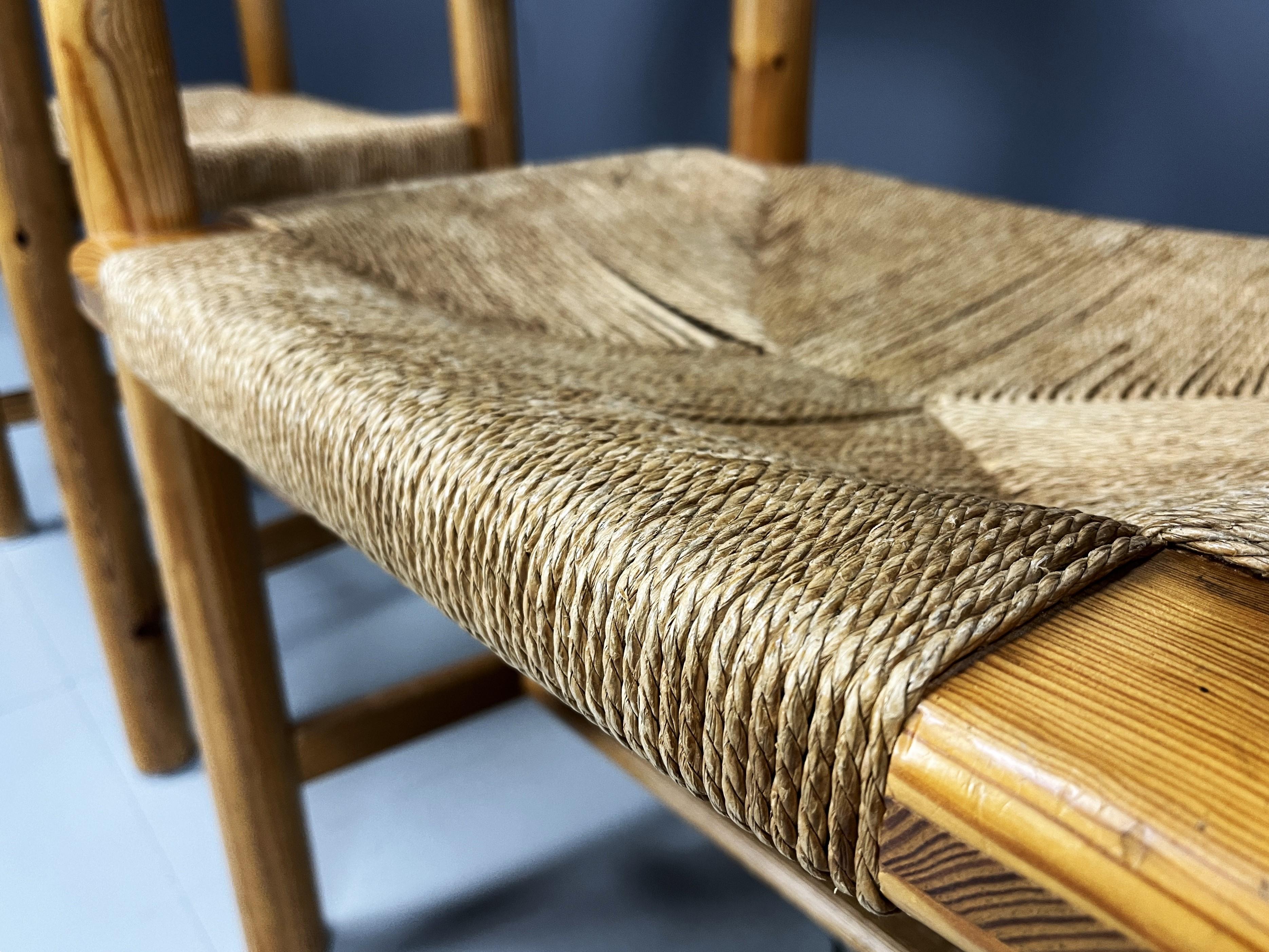 Late 20th Century Rainer Daumiller Pine Wood Dining Chairs for Hirtshals Savvaerk, Set of 4, 1970 For Sale