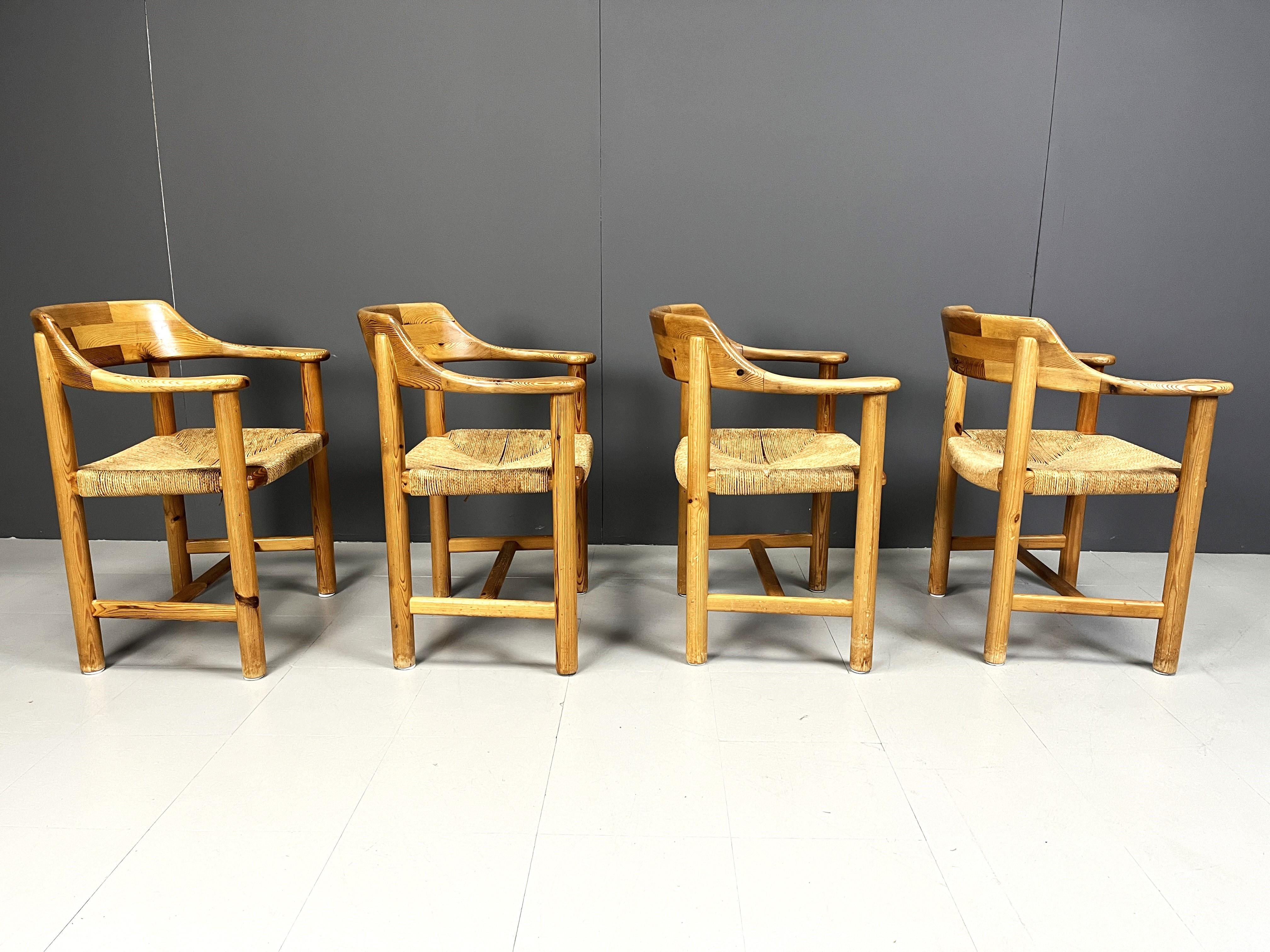 Rainer Daumiller Pine Wood Dining Chairs for Hirtshals Savvaerk, Set of 4, 1970 For Sale 2
