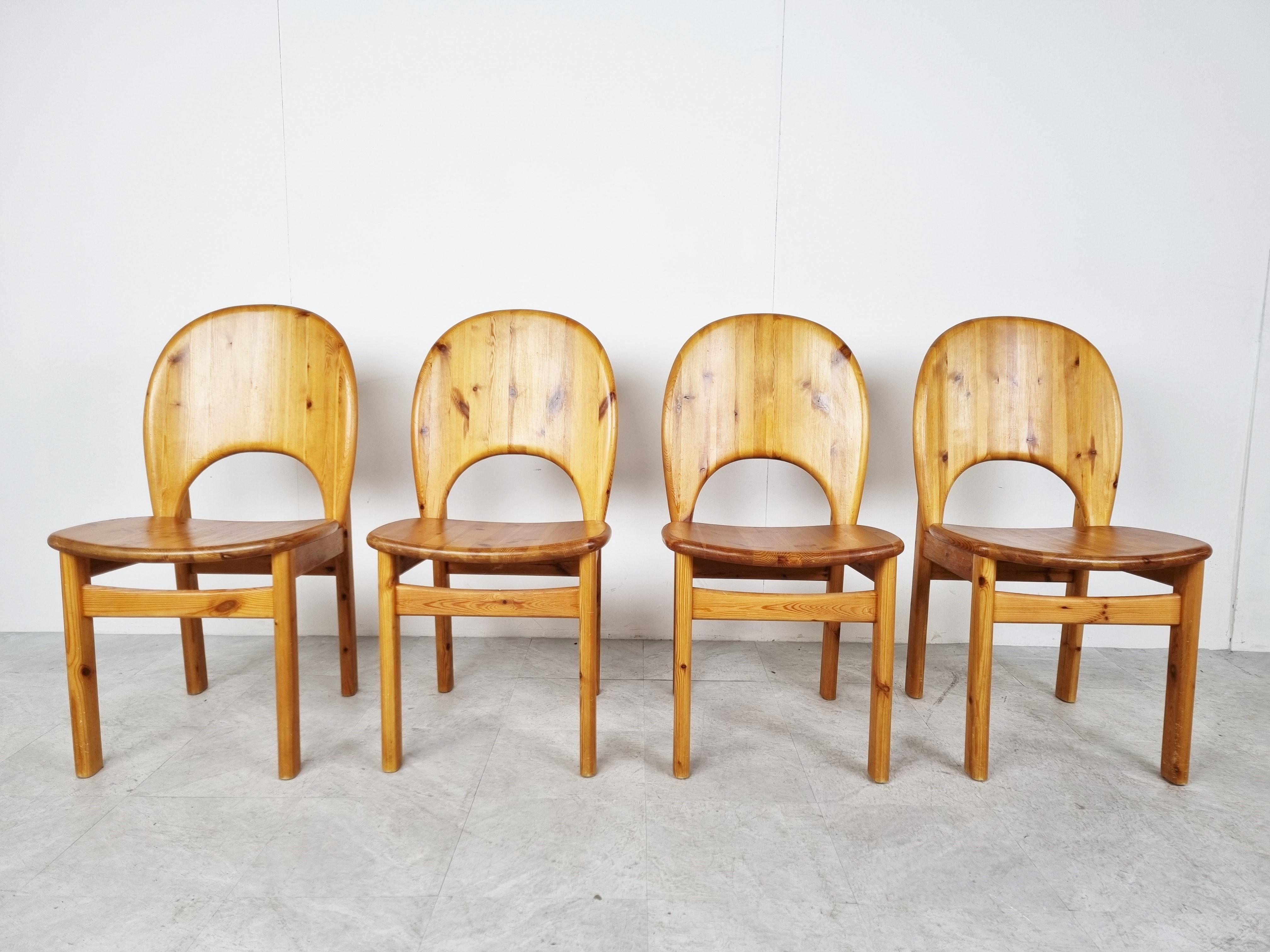 Scandinavian Modern Rainer Daumiller Pine Wood Dining Chairs for Hirtshals Savvaerk - Set of 4 - 198