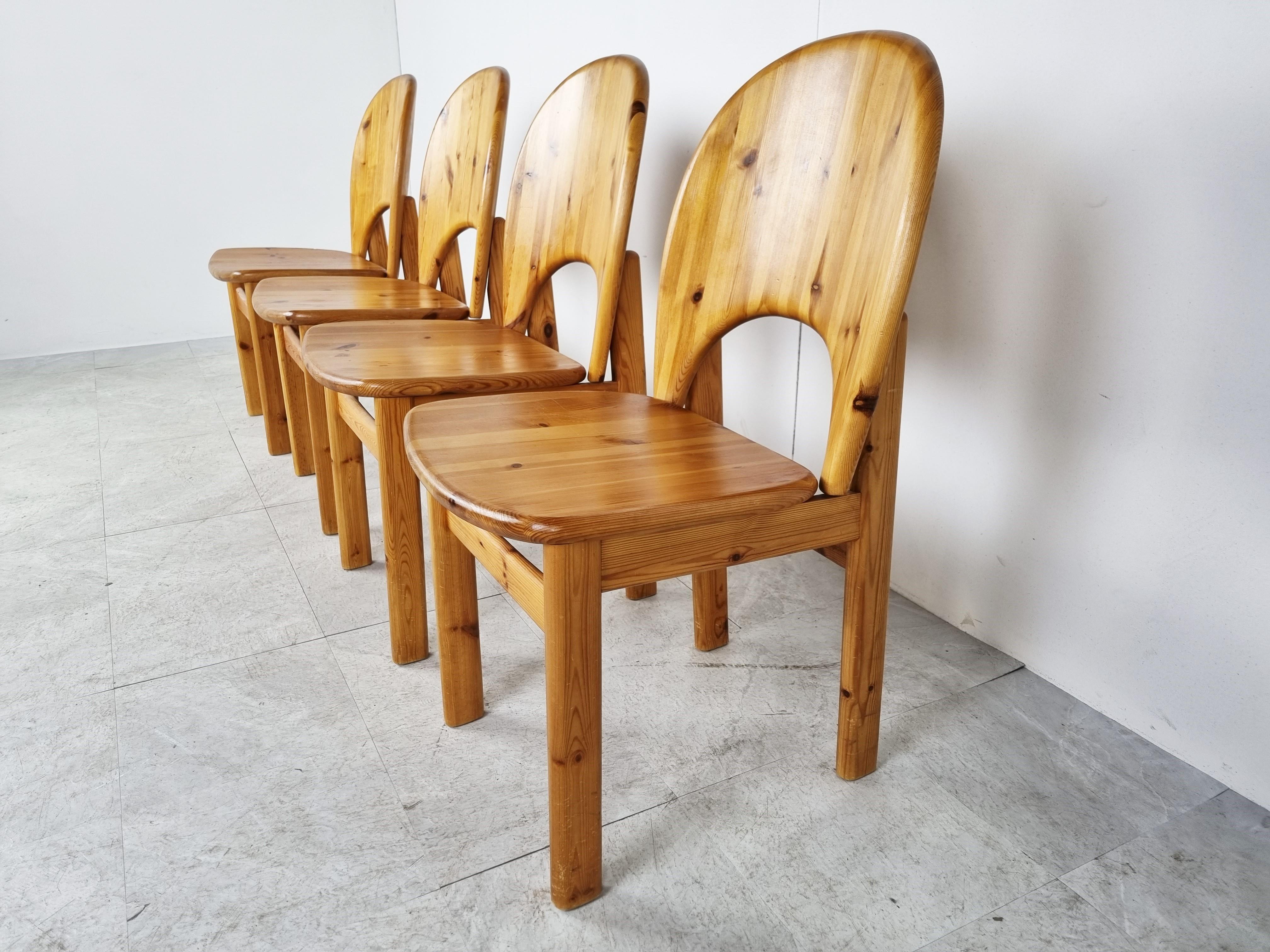 Danish Rainer Daumiller Pine Wood Dining Chairs for Hirtshals Savvaerk - Set of 4 - 198